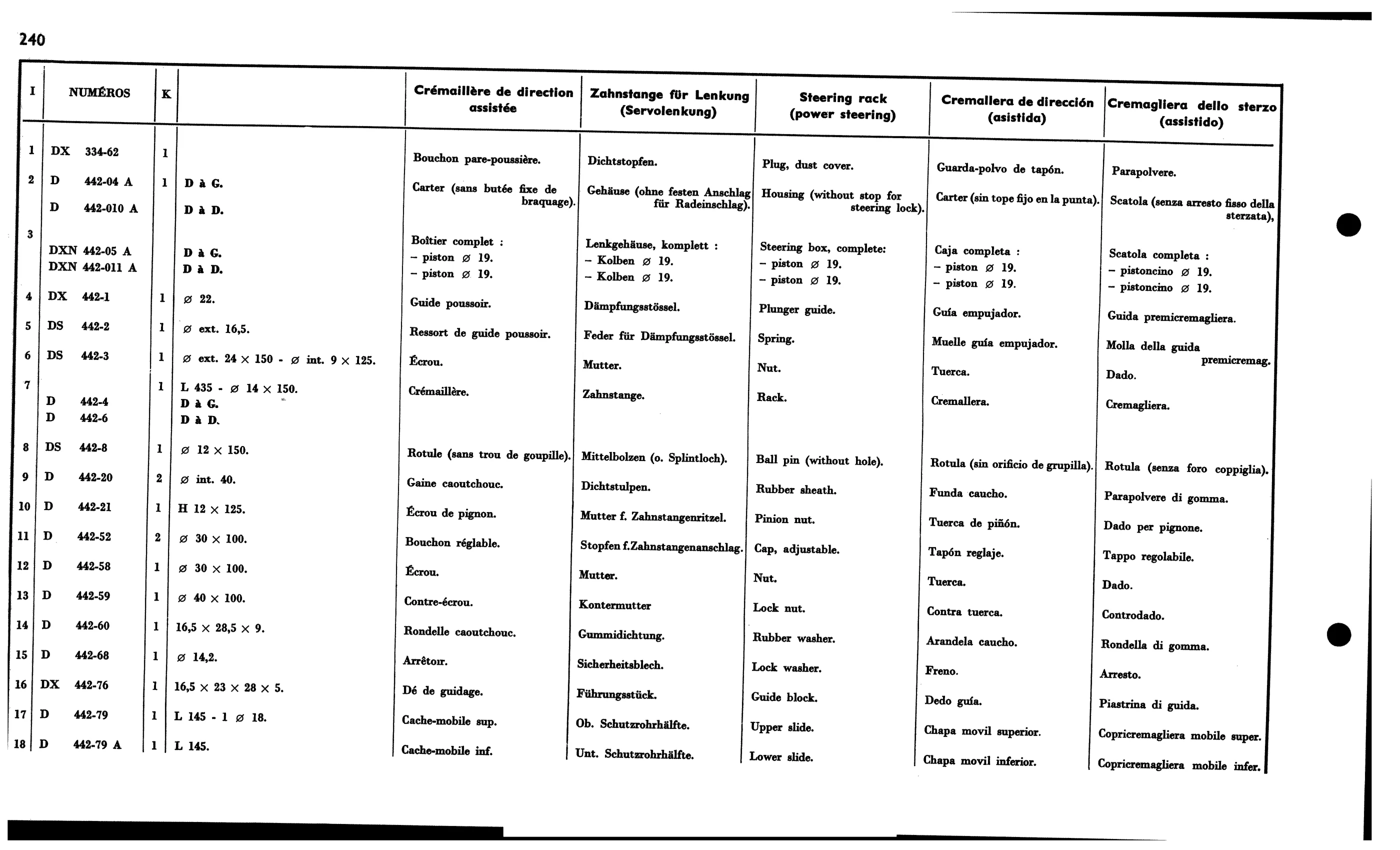 Steer'g rack - da, page 243 of 688 — 577 Parts Catalogue — Volume I