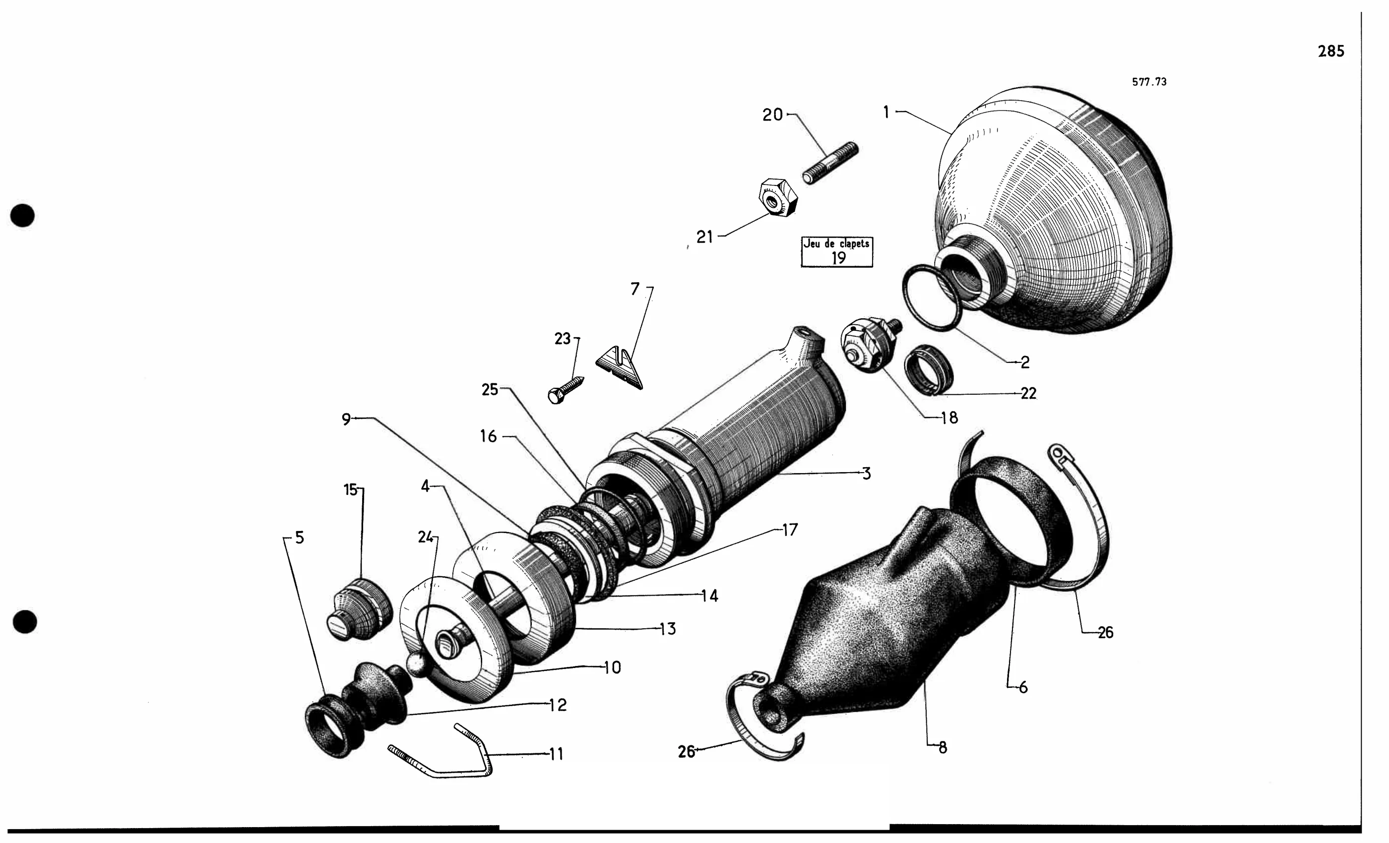 Rear suspn. cyls., page 274 of 688 — 577 Parts Catalogue — Volume I