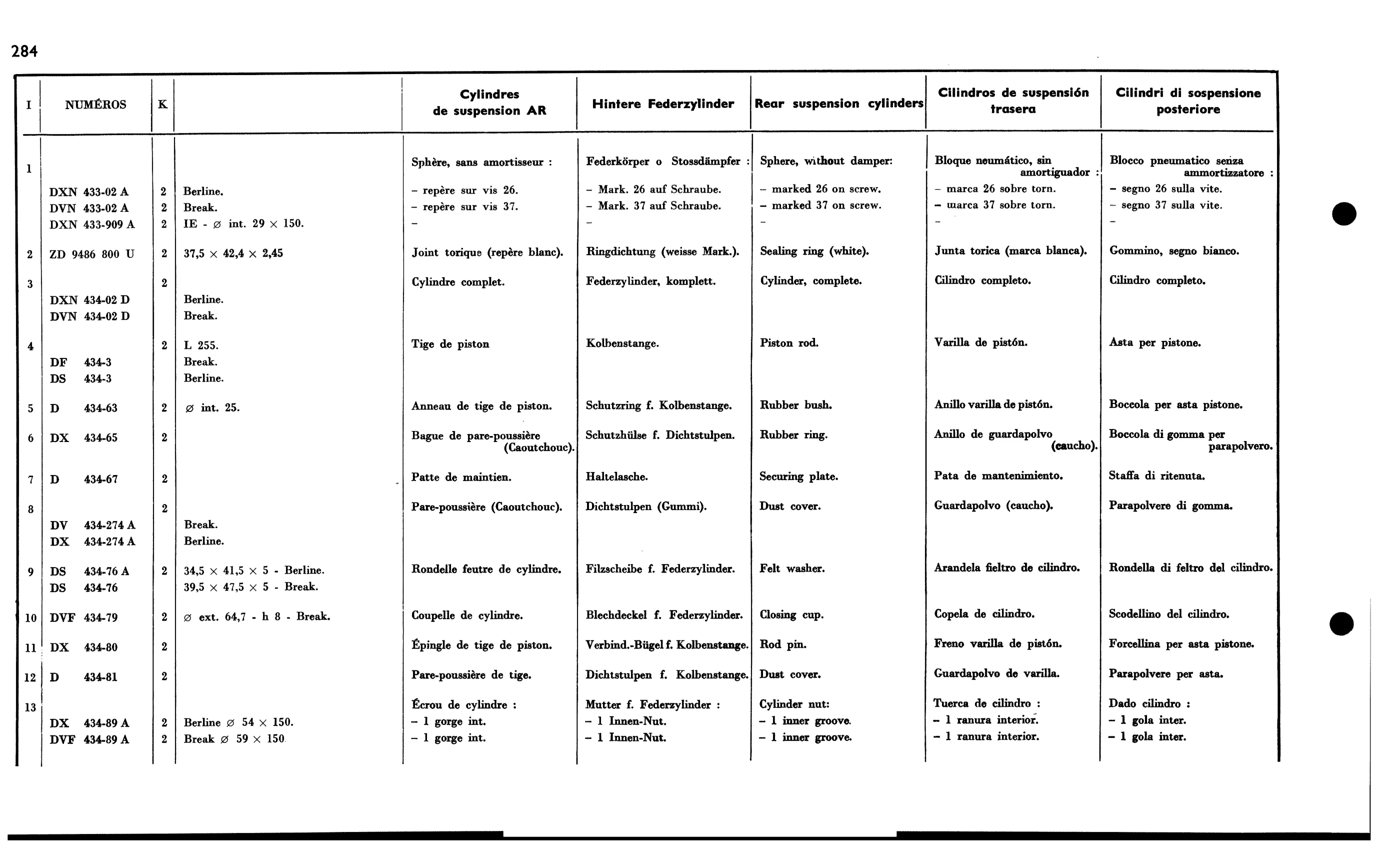 Rear suspn. cyls., page 275 of 688 — 577 Parts Catalogue — Volume I
