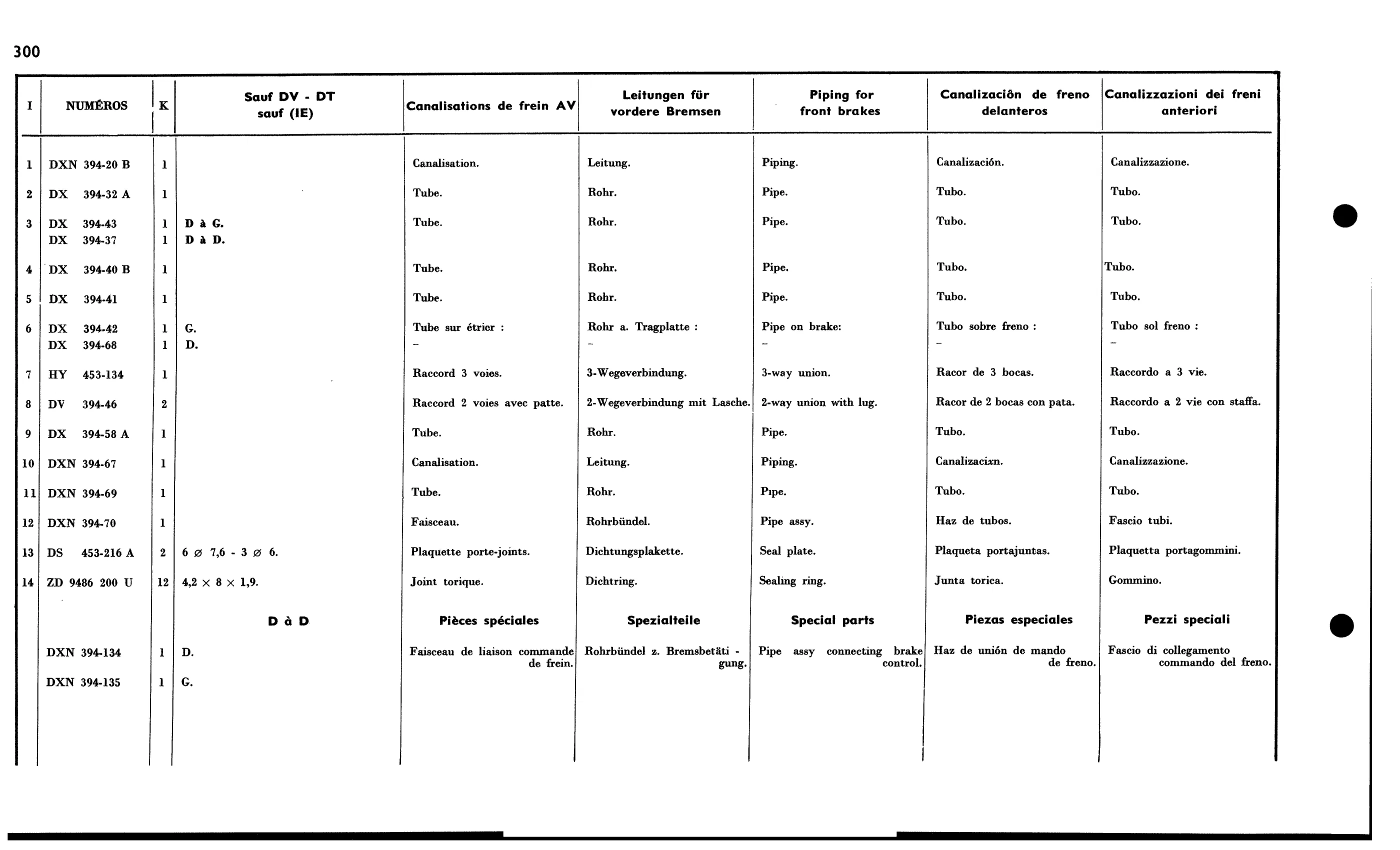 Fr. br. pipes, not DV/DT/IE, page 288 of 688 — 577 Parts Catalogue — Volume I