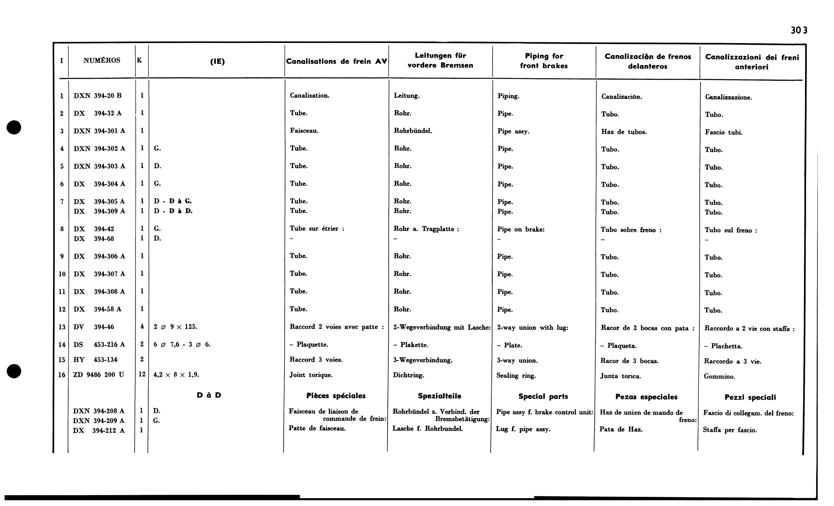 Fr. brake pipes IE, page 290 of 688 — 577 Parts Catalogue — Volume I