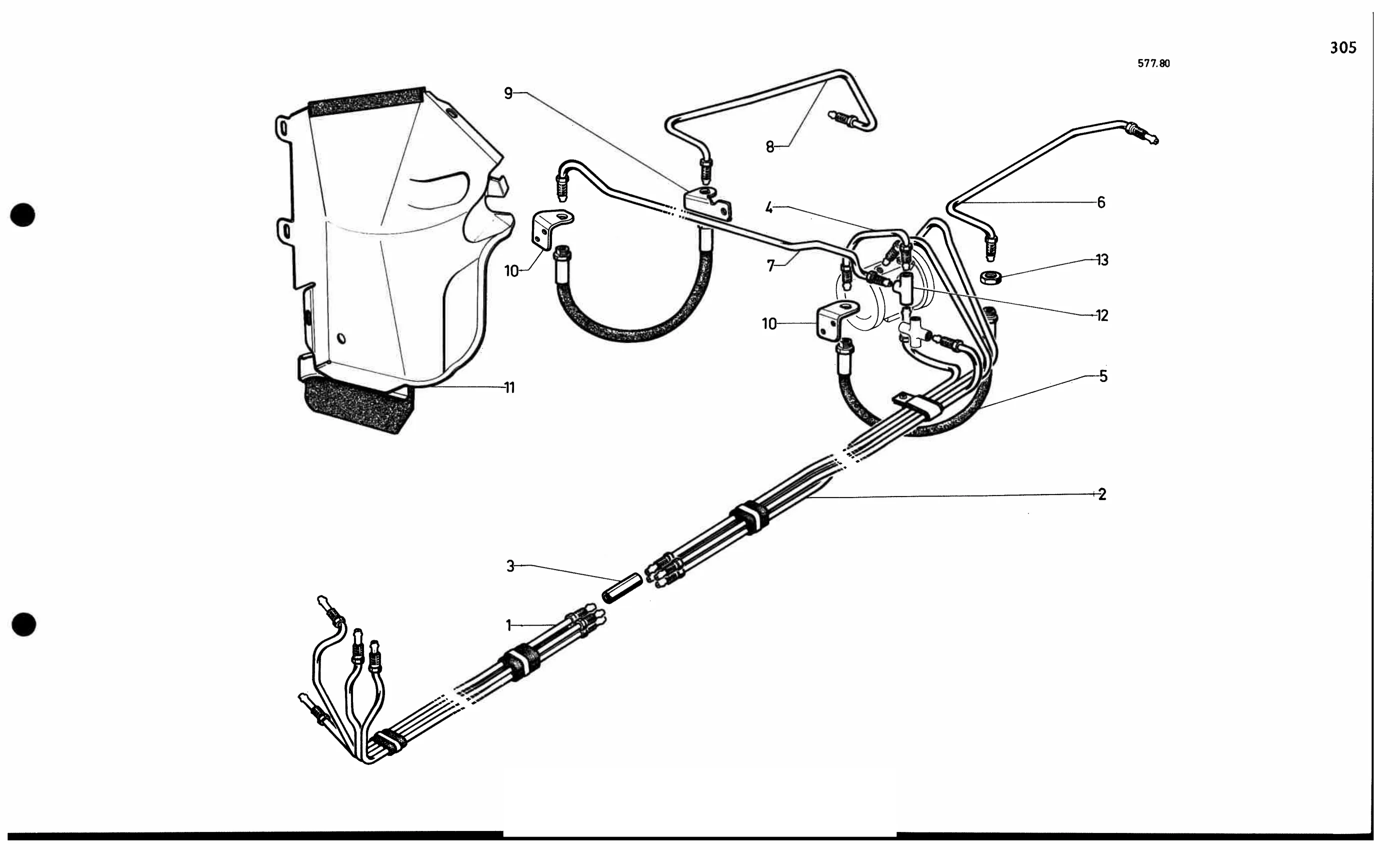 Rear brake pipes, page 291 of 688 — 577 Parts Catalogue — Volume I