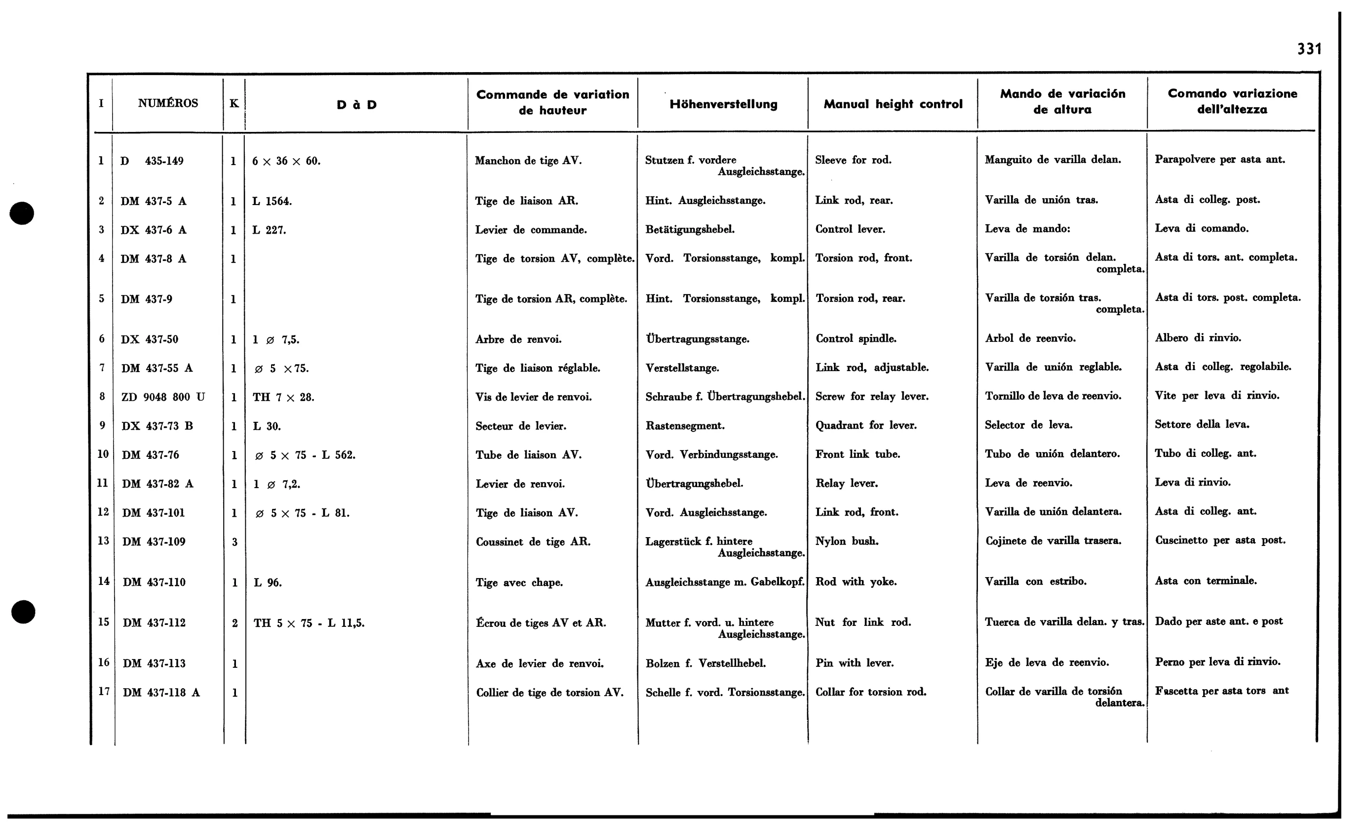 Man ht. contr RHD, page 311 of 688 — 577 Parts Catalogue — Volume I