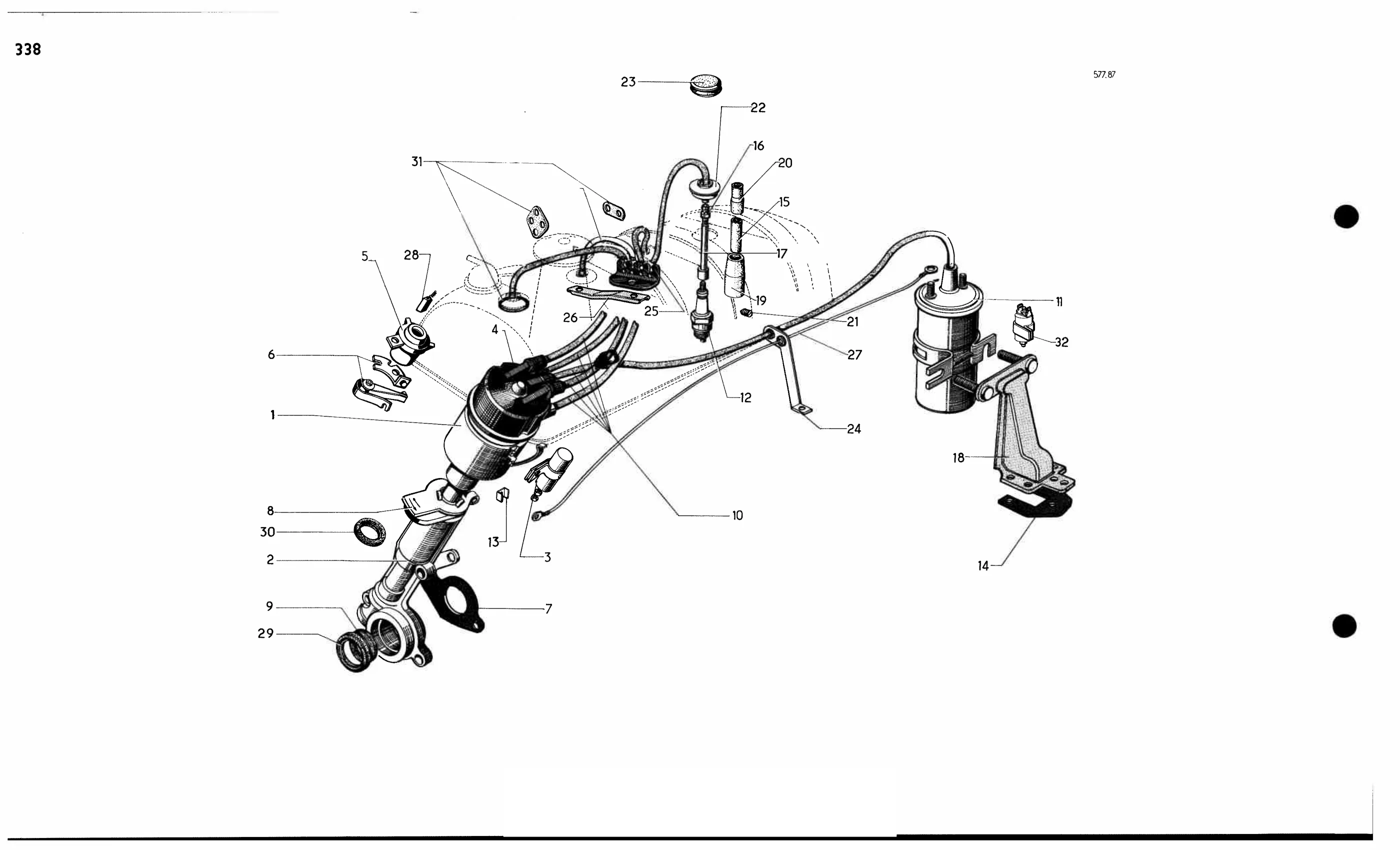 Ignition circuit / Not IE, page 313 of 688 — 577 Parts Catalogue — Volume I