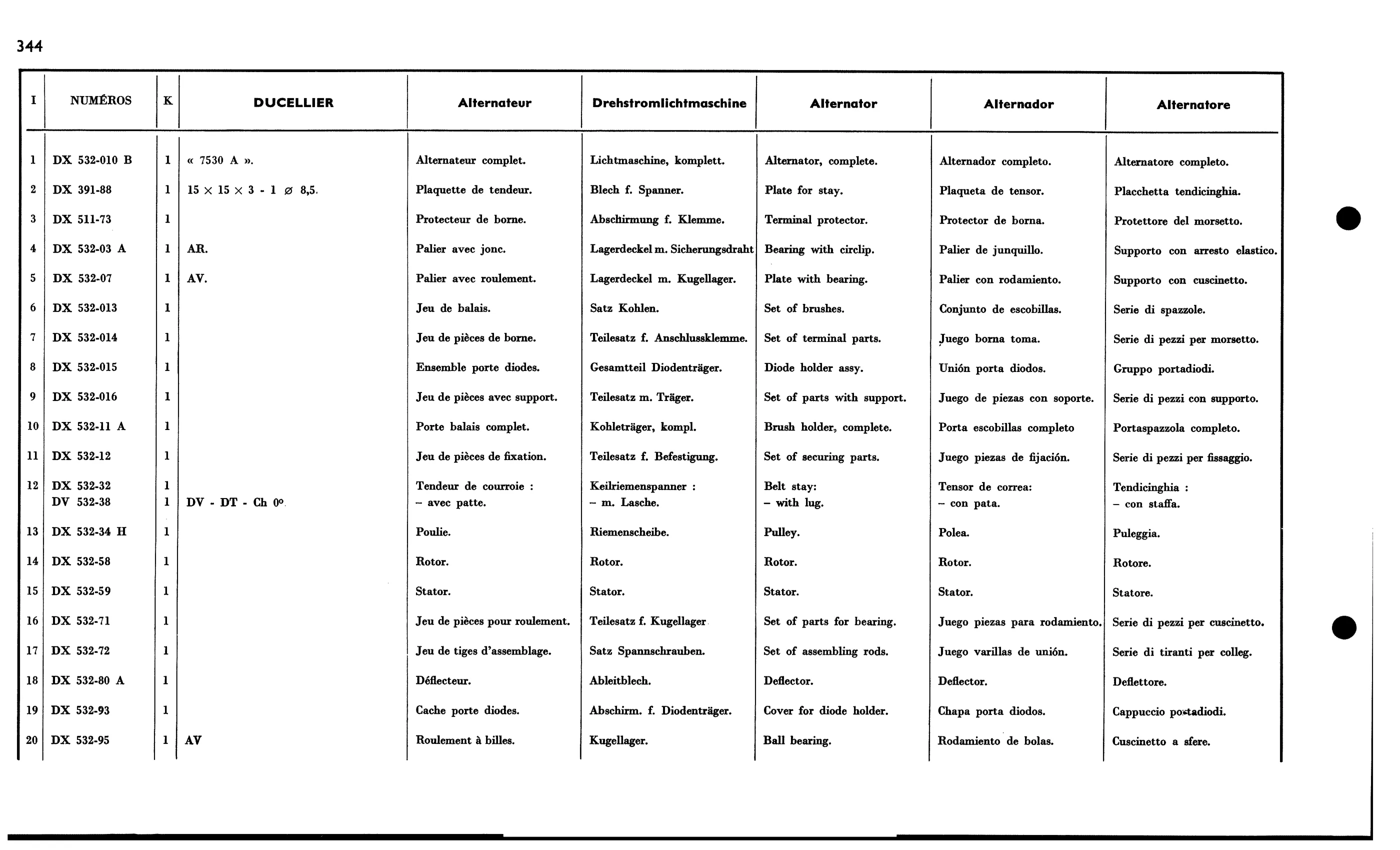 Alternator / Ducellier, page 321 of 688 — 577 Parts Catalogue — Volume I