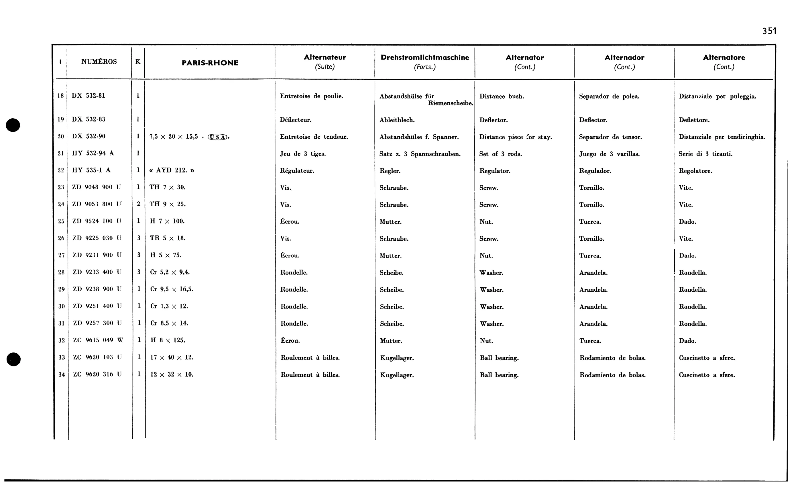 Paris-Rhône, page 325 of 688 — 577 Parts Catalogue — Volume I