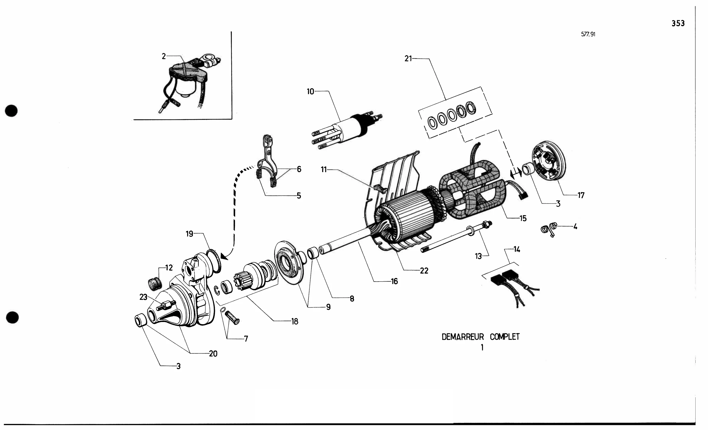 Starter / DX, DJ, DXF, DJF, page 326 of 688 — 577 Parts Catalogue — Volume I