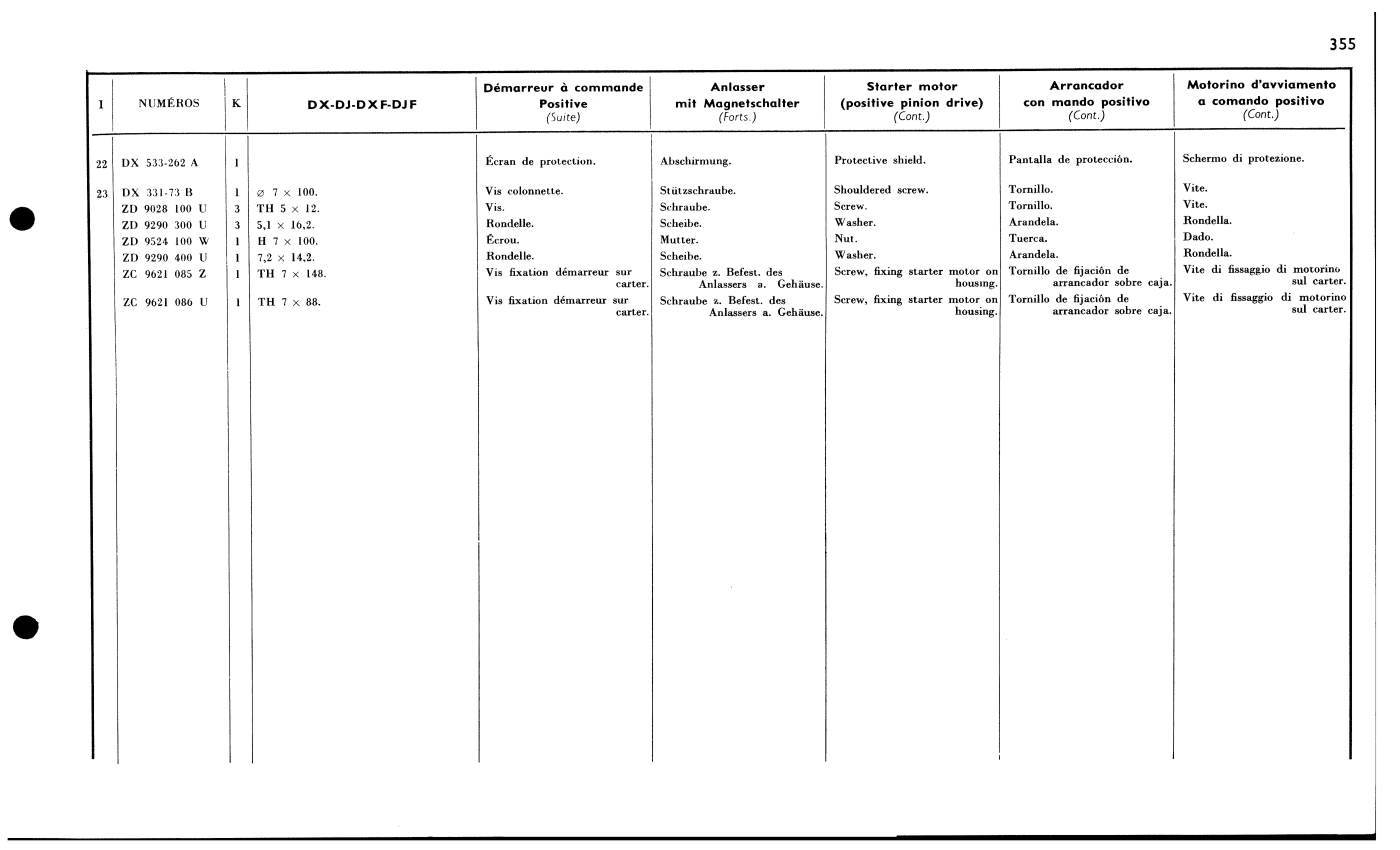 Starter / DX, DJ, DXF, DJF, page 328 of 688 — 577 Parts Catalogue — Volume I