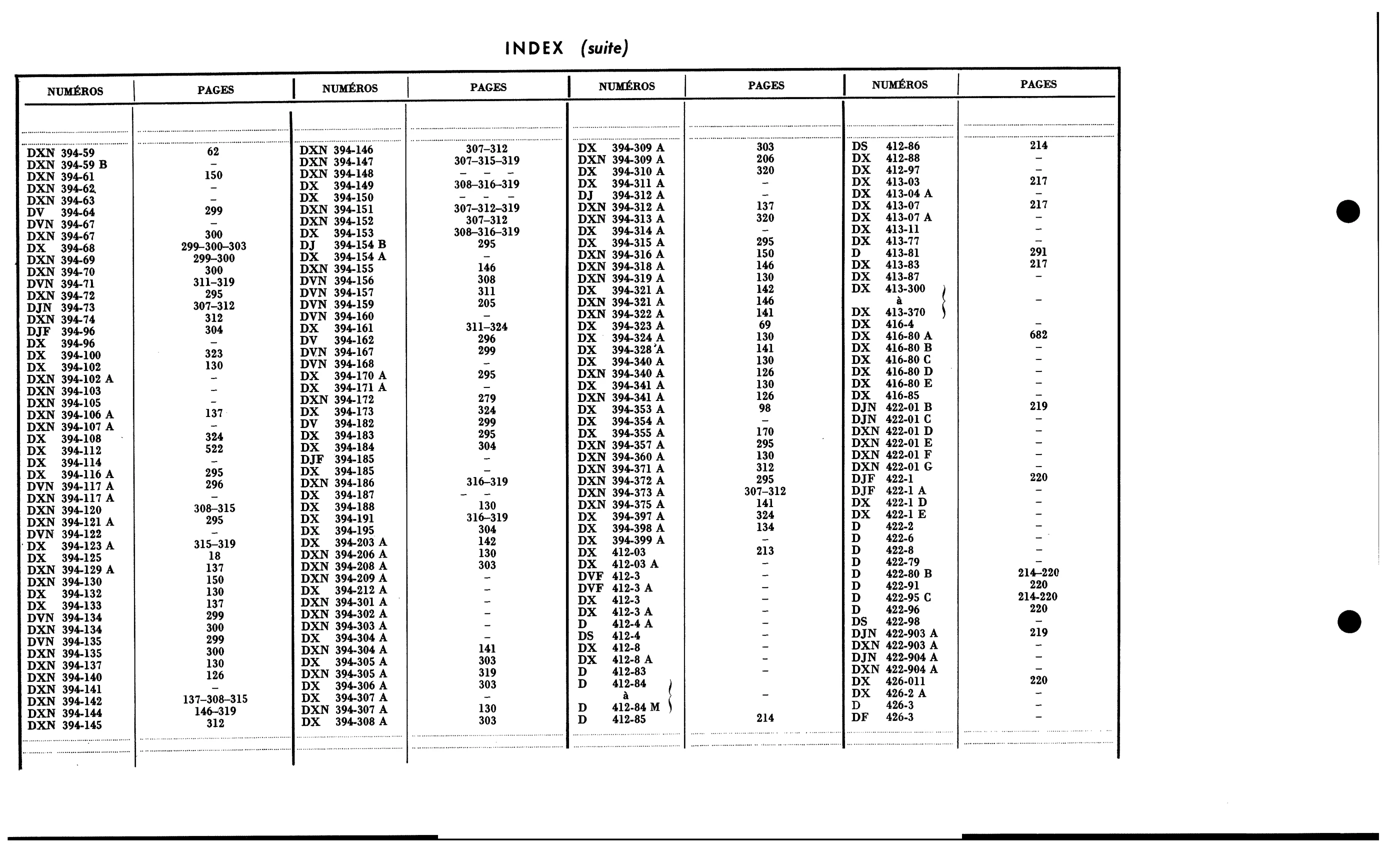 Index to Vol 2 / Numbers A, D, page 340 of 688 — 577 Parts Catalogue — Volume I