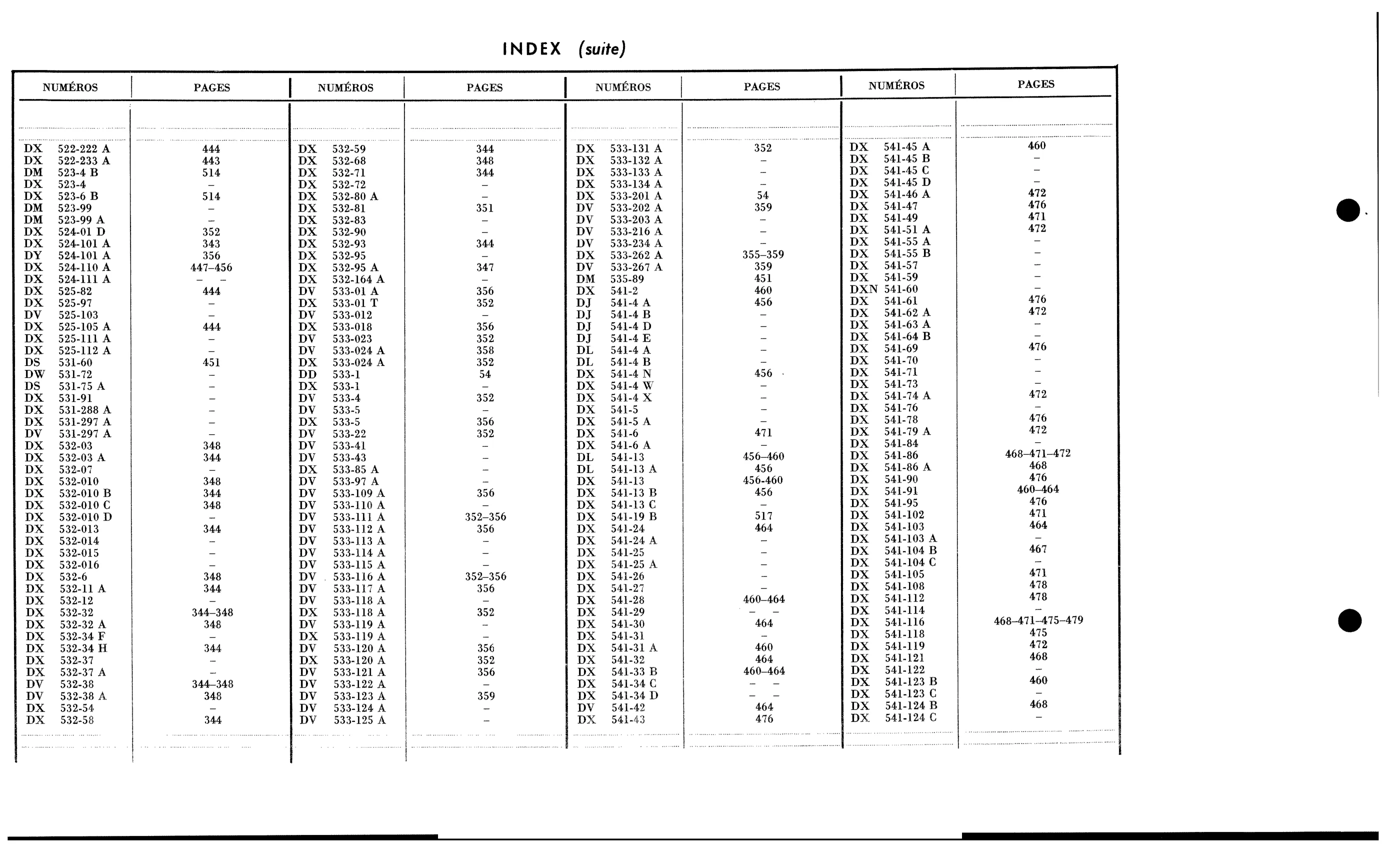 Index to Vol 2 / Numbers A, D, page 344 of 688 — 577 Parts Catalogue — Volume I
