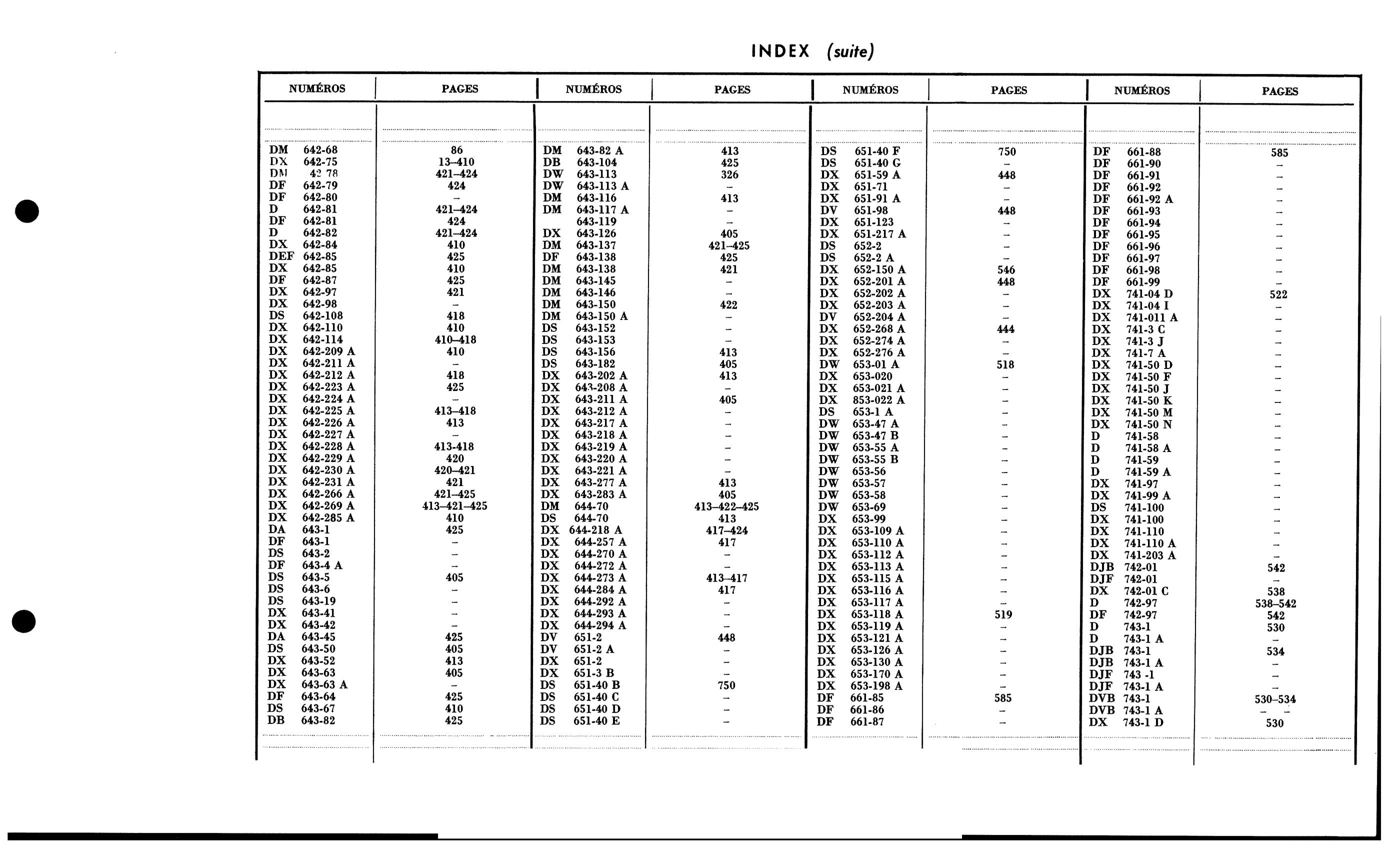 Index to Vol 2 / Numbers A, D, page 347 of 688 — 577 Parts Catalogue — Volume I