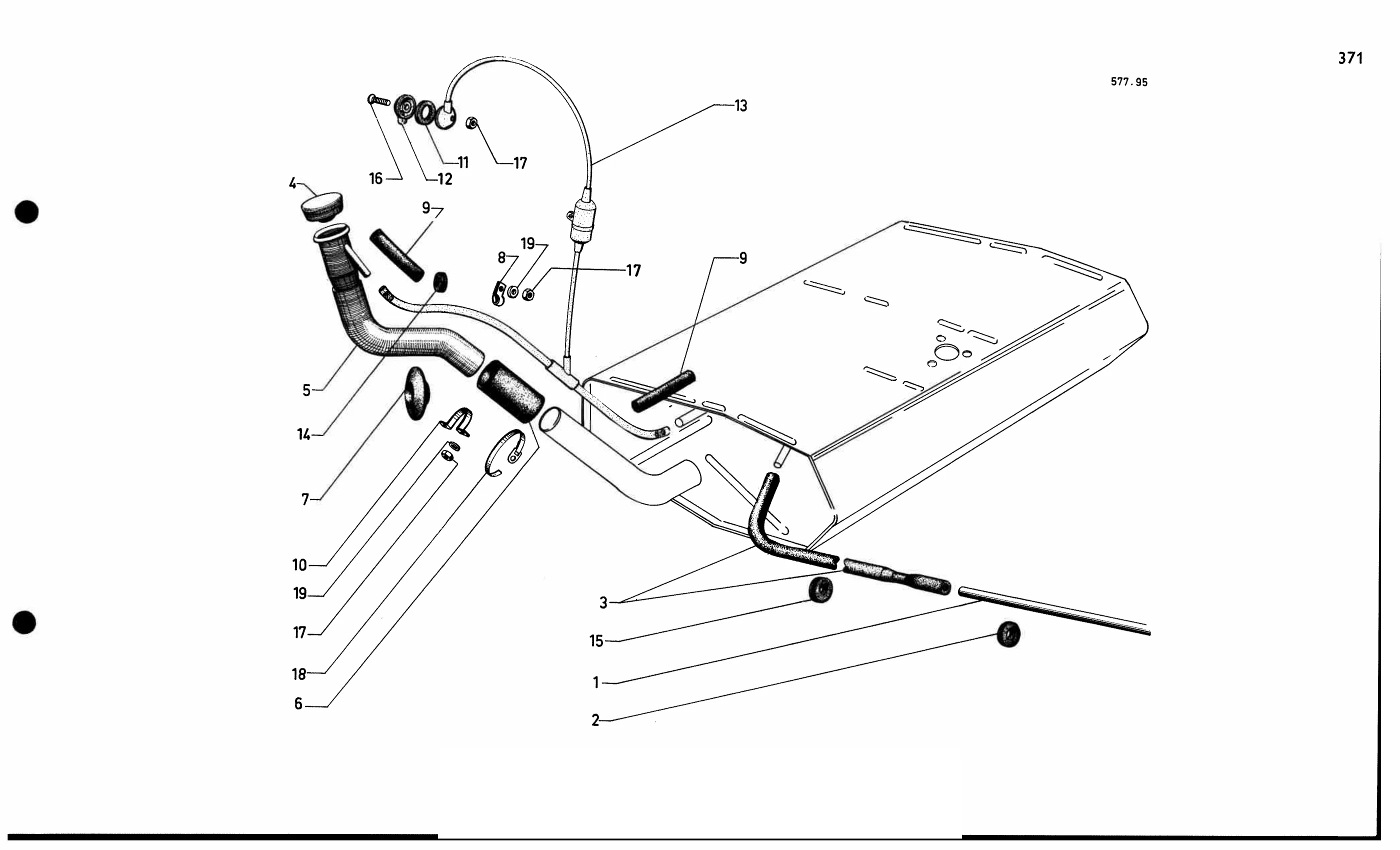 Fuel pipes (carb), page 365 of 688 — 577 Parts Catalogue — Volume I