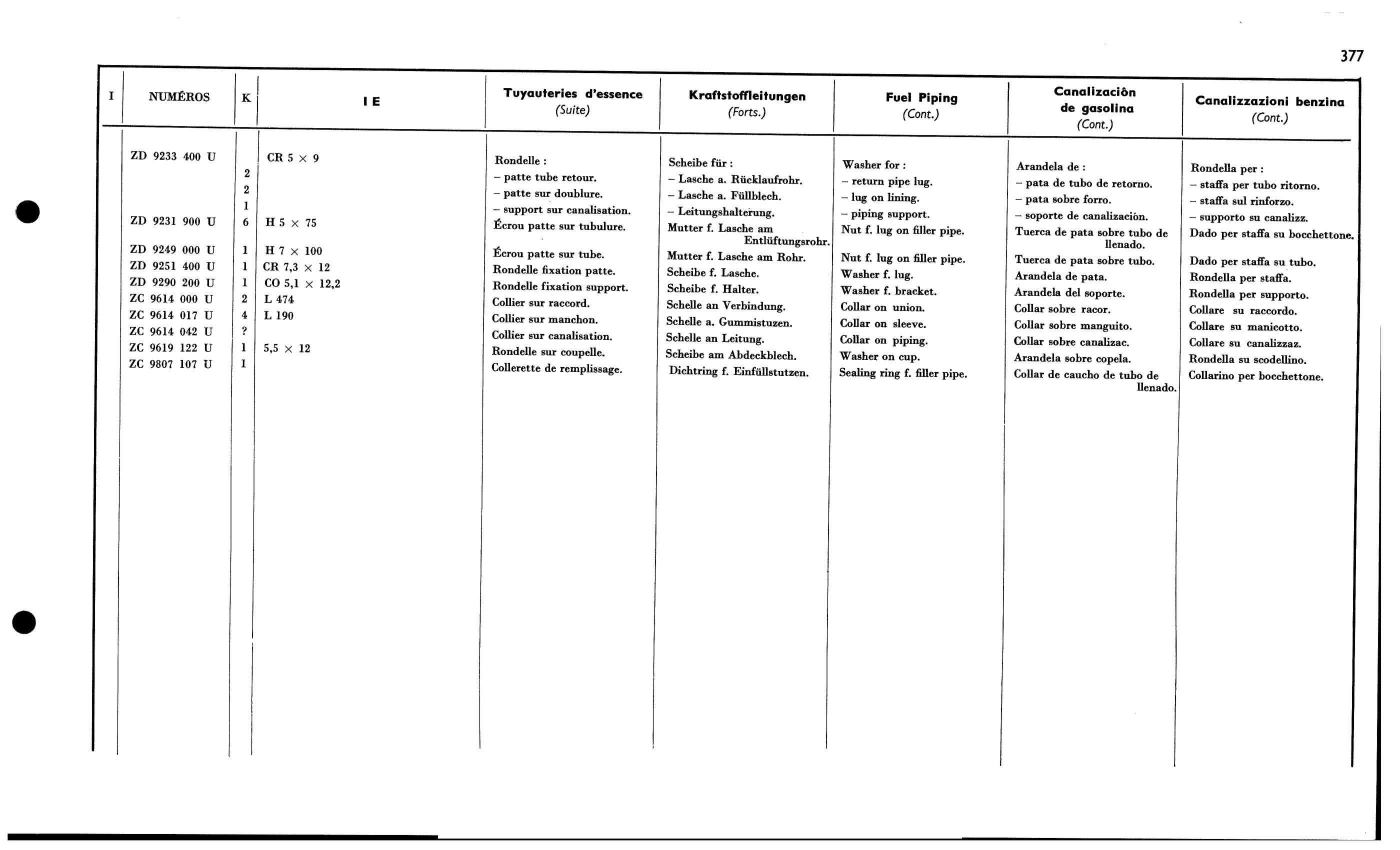 Fuel pipes (EFI), page 371 of 688 — 577 Parts Catalogue — Volume I
