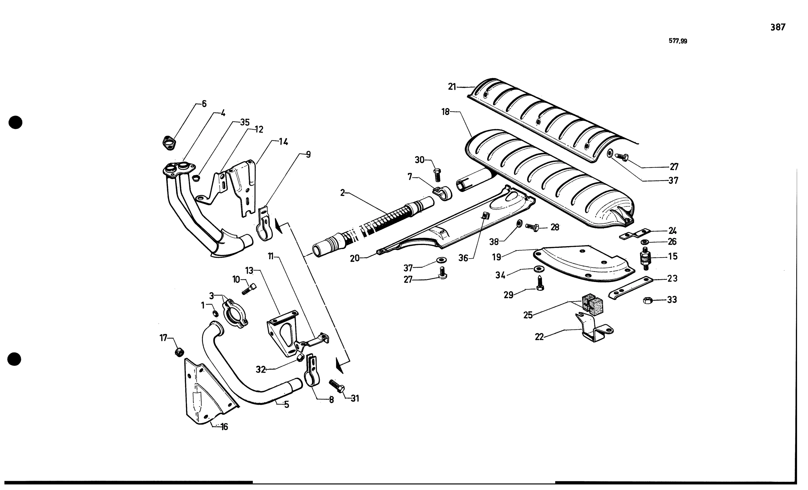 Exhaust / Front, page 377 of 688 — 577 Parts Catalogue — Volume I