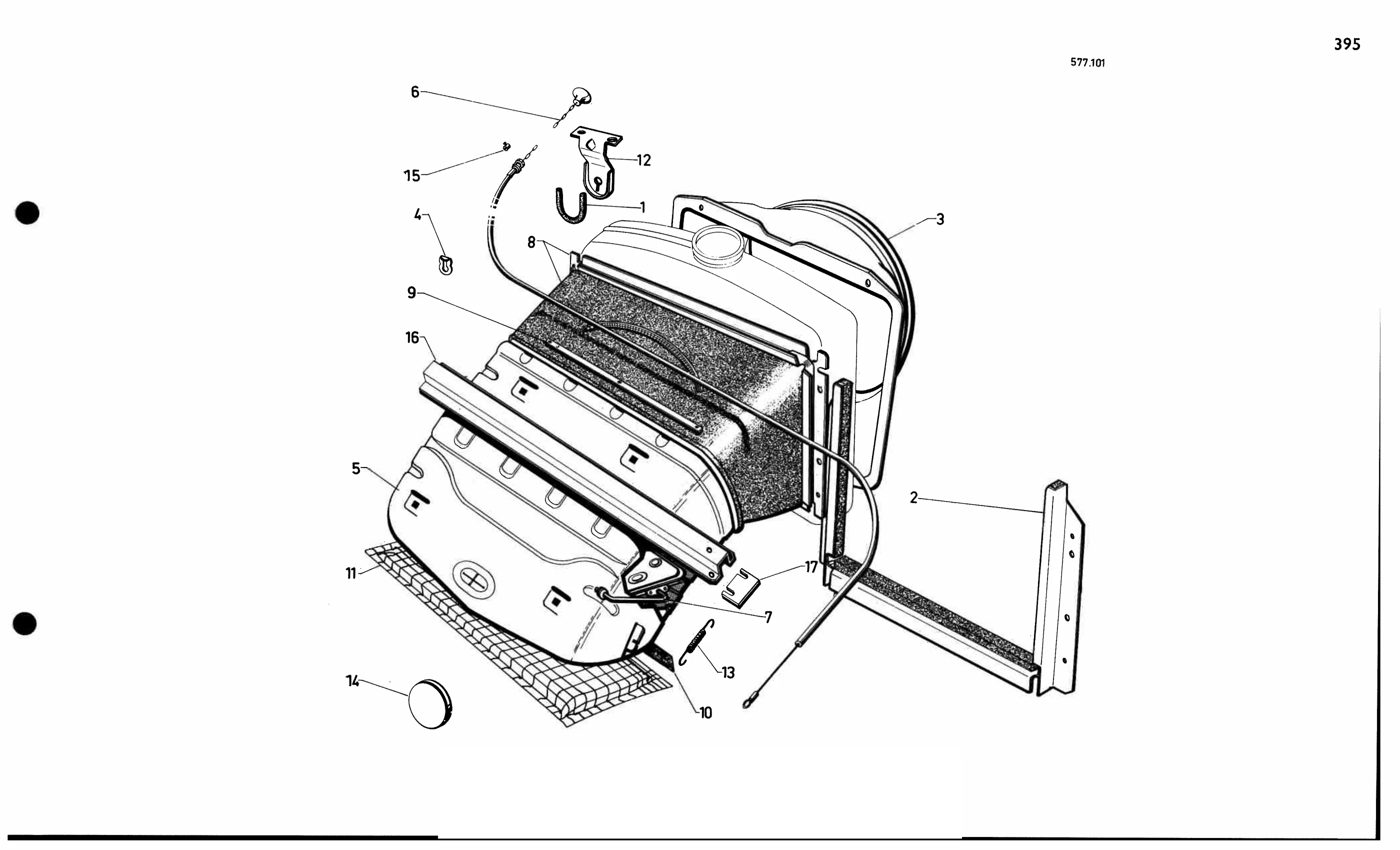 Cooling air duct, page 383 of 688 — 577 Parts Catalogue — Volume I