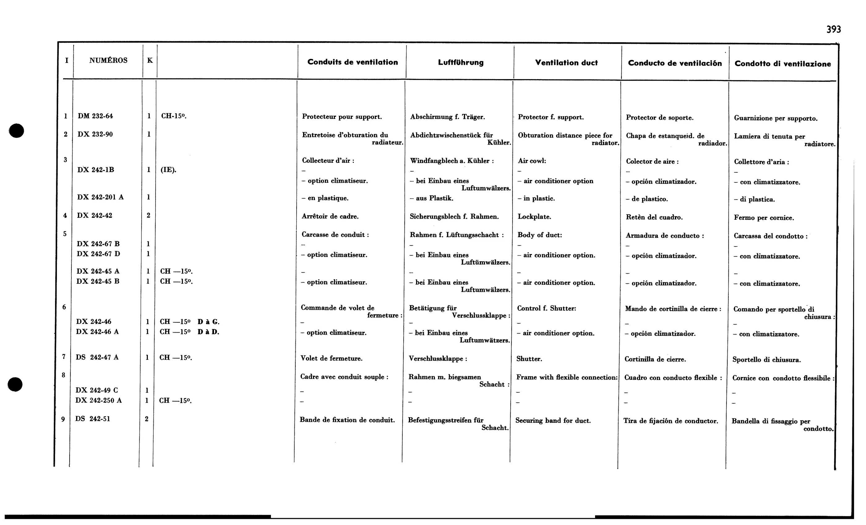Cooling air duct, page 384 of 688 — 577 Parts Catalogue — Volume I