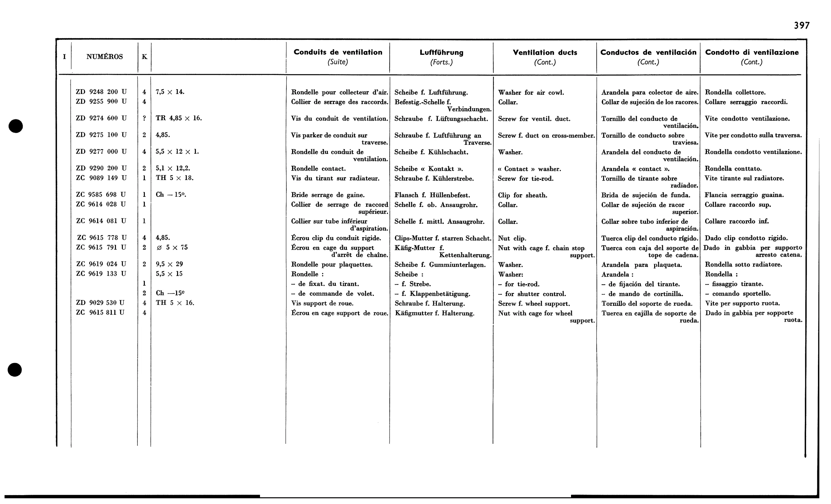 Cooling air duct, page 386 of 688 — 577 Parts Catalogue — Volume I