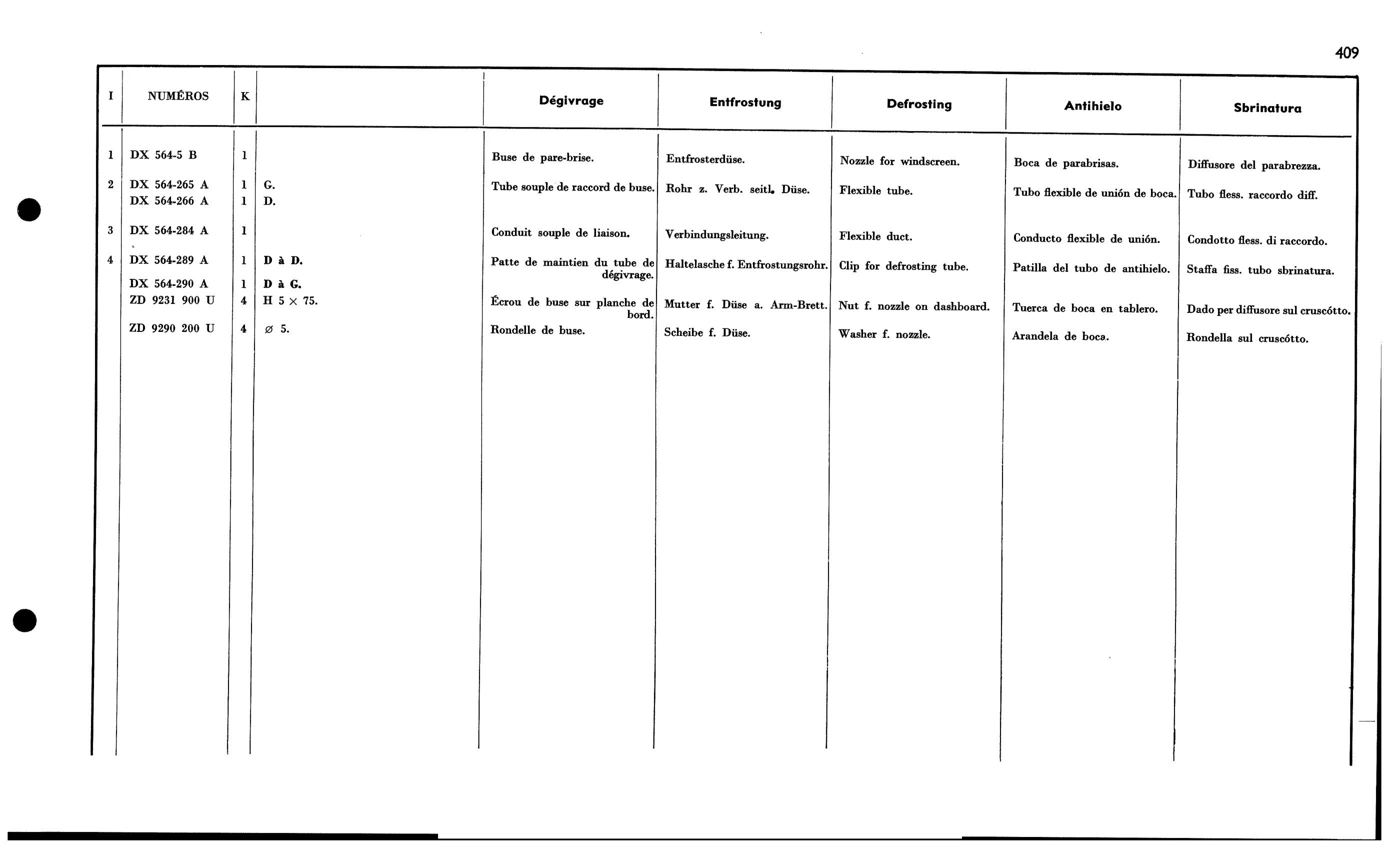 Demisting, page 397 of 688 — 577 Parts Catalogue — Volume I