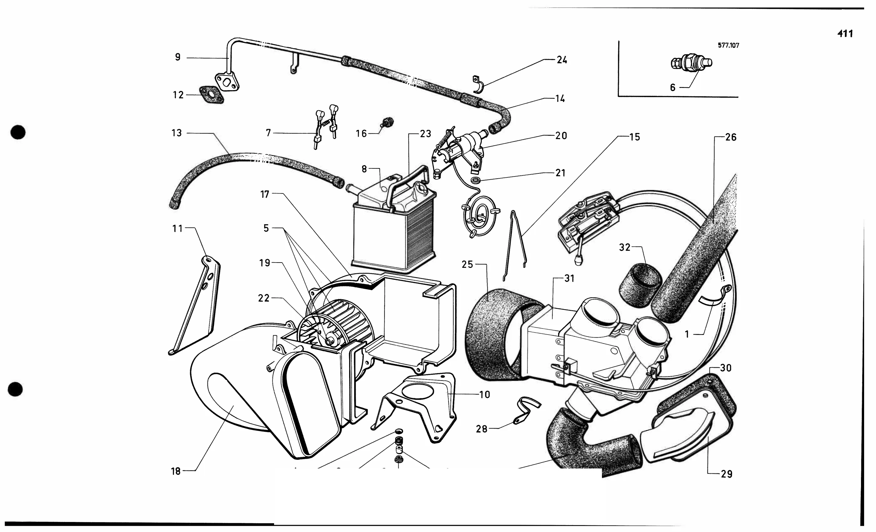 Heating -5º, page 398 of 688 — 577 Parts Catalogue — Volume I