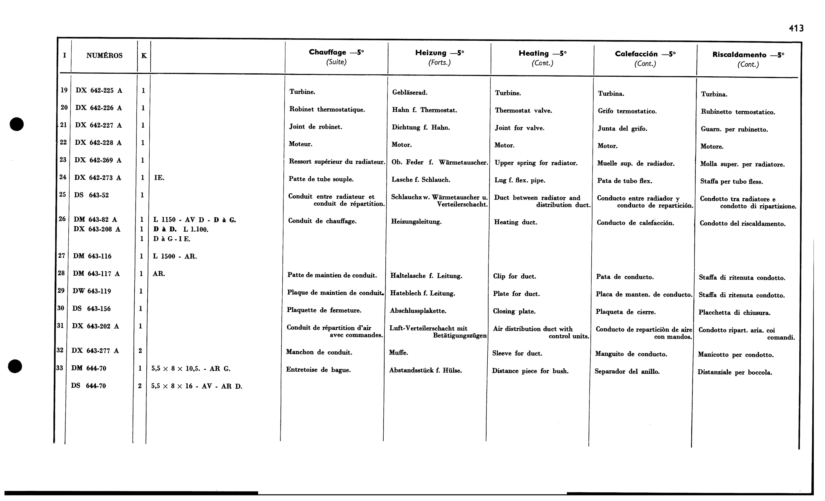 Heating -5º, page 400 of 688 — 577 Parts Catalogue — Volume I