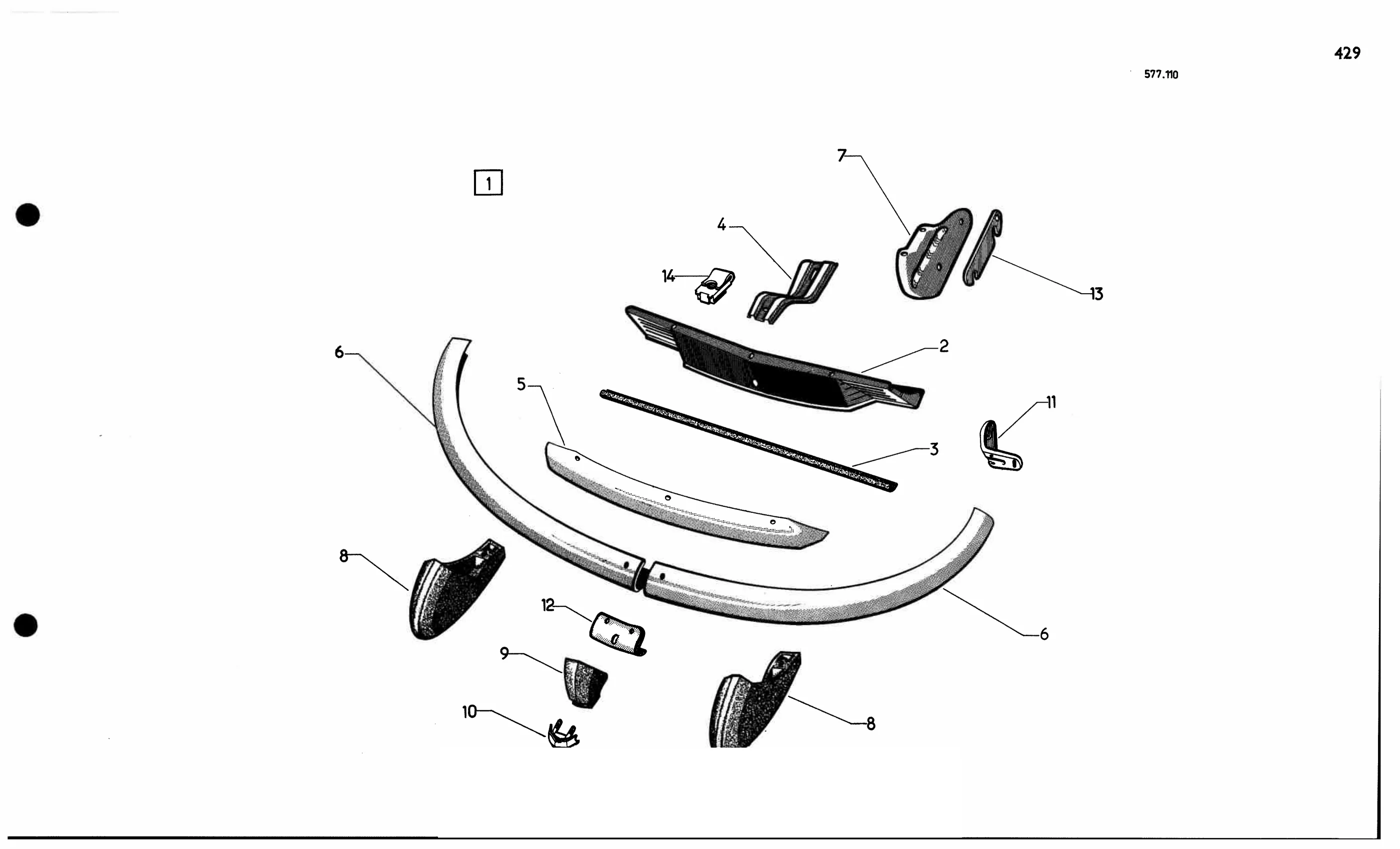 Bumpers / Front, page 411 of 688 — 577 Parts Catalogue — Volume I