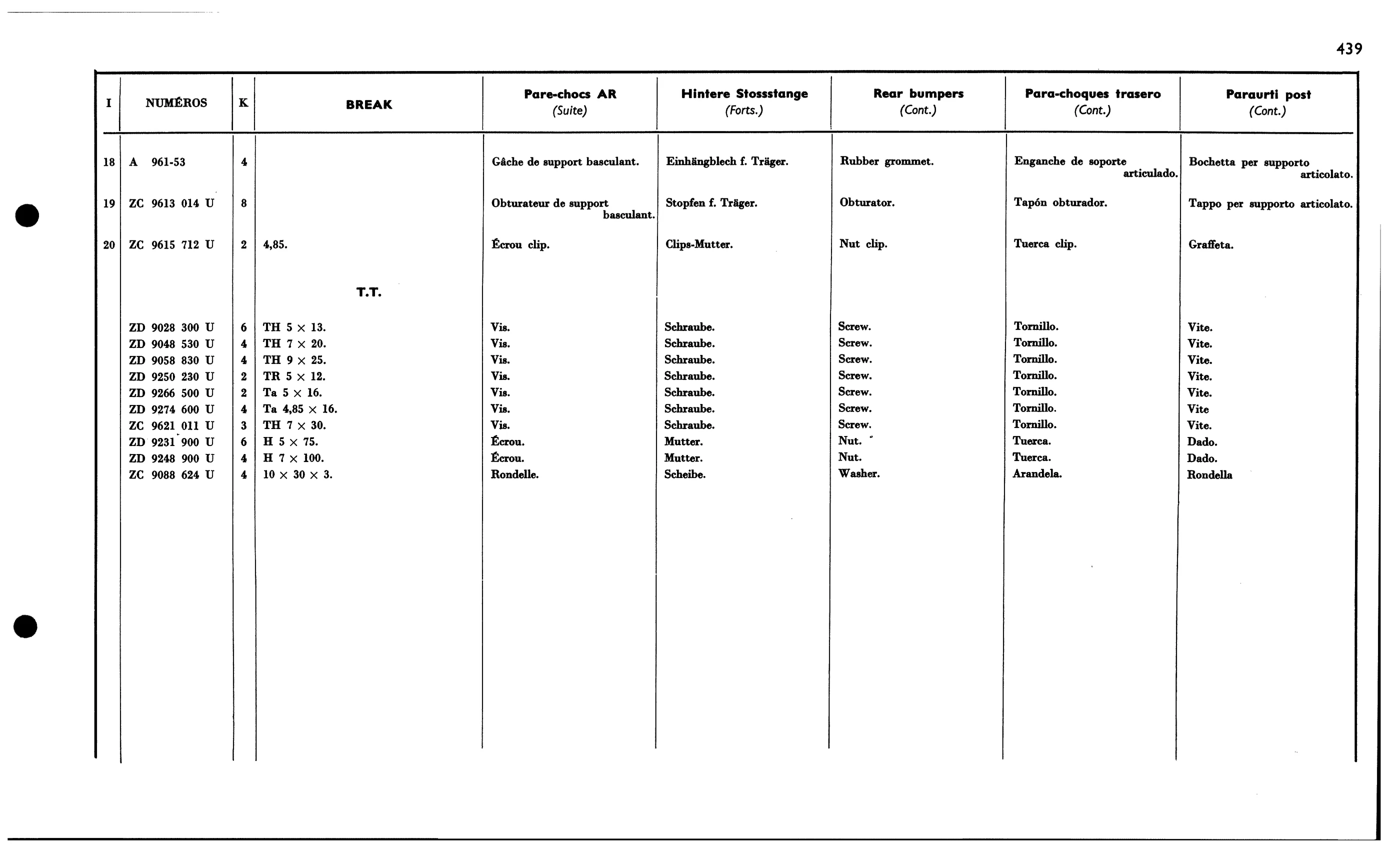 Rear BREAK, page 419 of 688 — 577 Parts Catalogue — Volume I