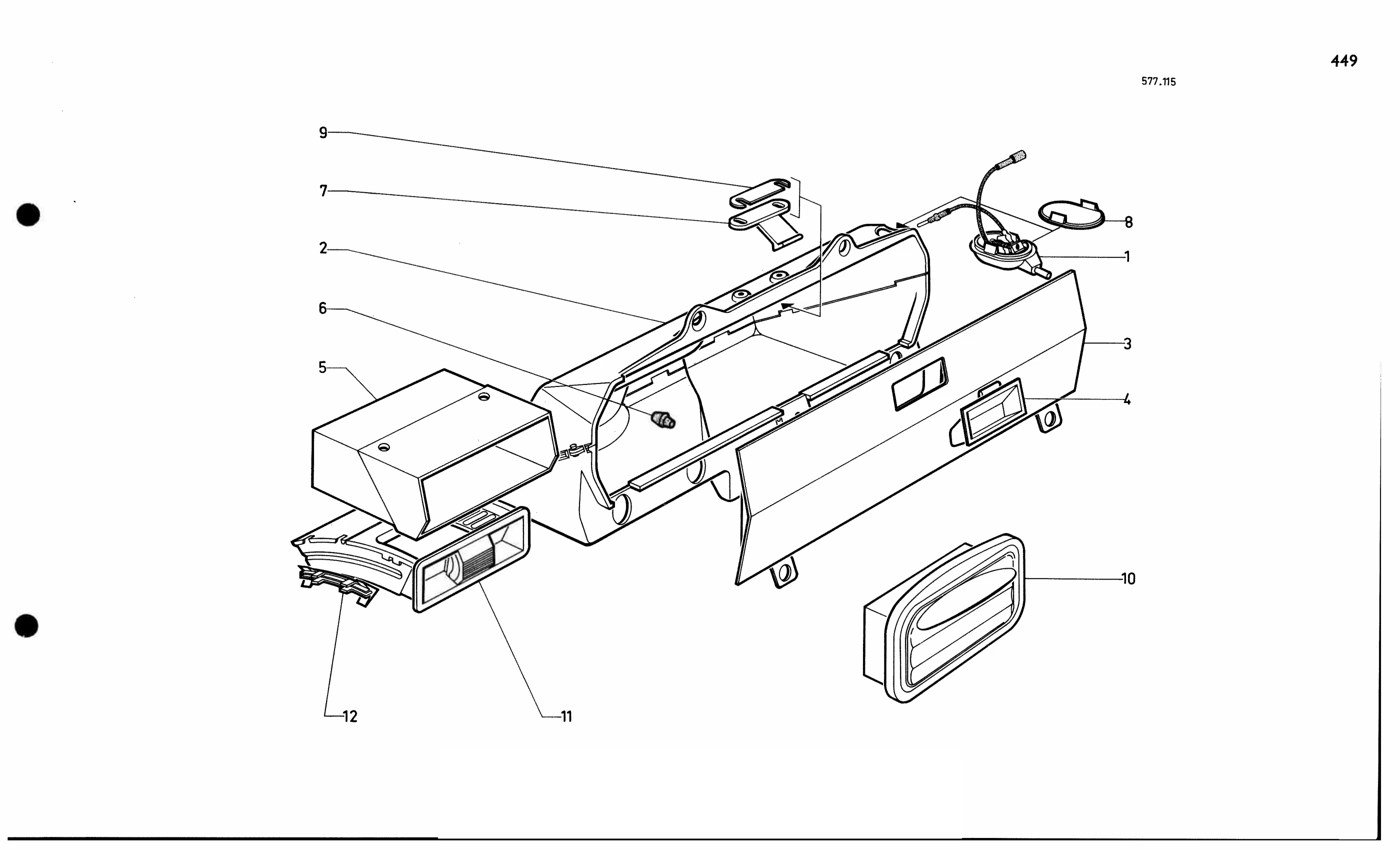 Ashtray, glove box, page 426 of 688 — 577 Parts Catalogue — Volume I