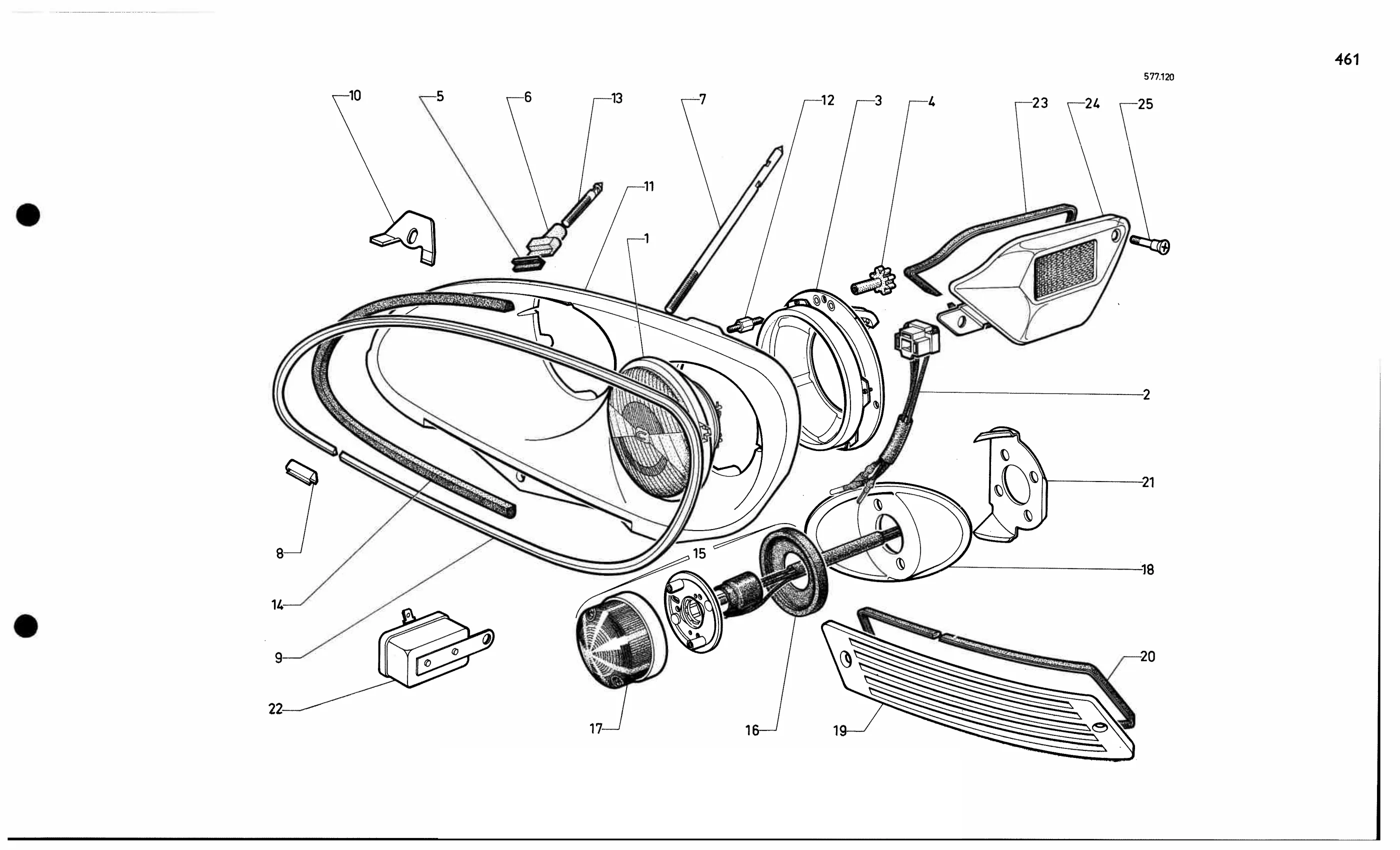 Front lights USA, page 437 of 688 — 577 Parts Catalogue — Volume I