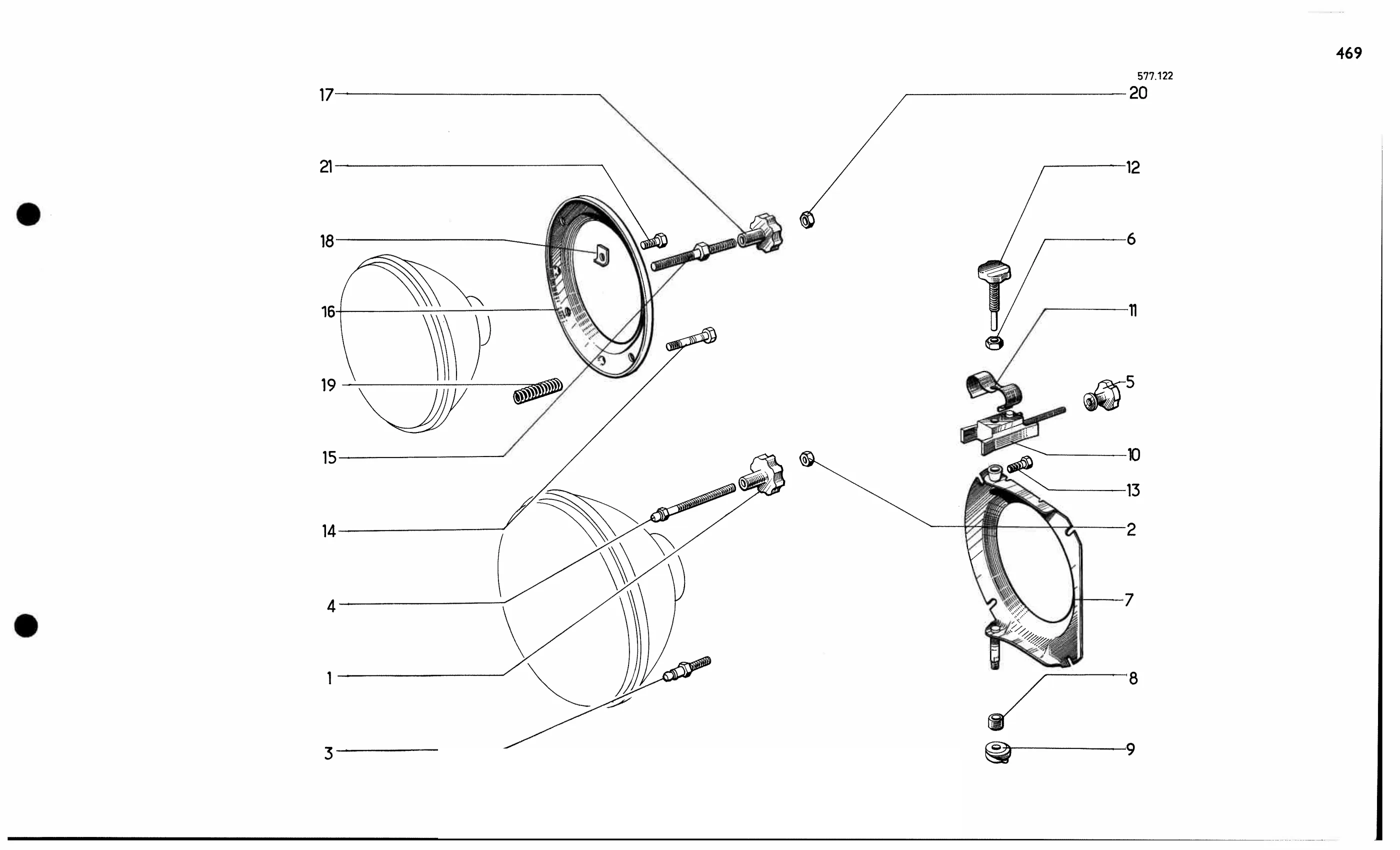 Headlight fixings, page 443 of 688 — 577 Parts Catalogue — Volume I