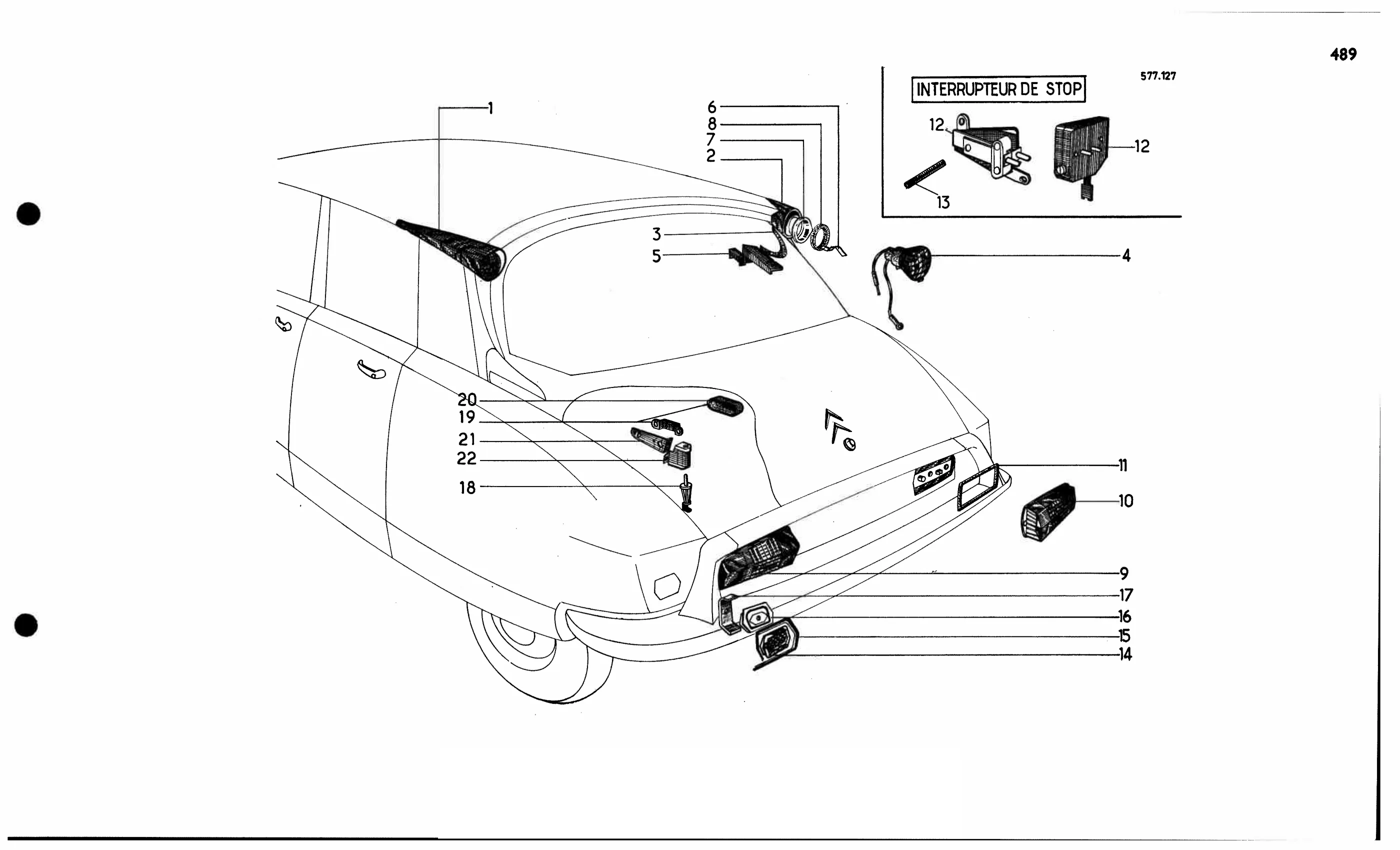 Rear lights, boot light, page 456 of 688 — 577 Parts Catalogue — Volume I