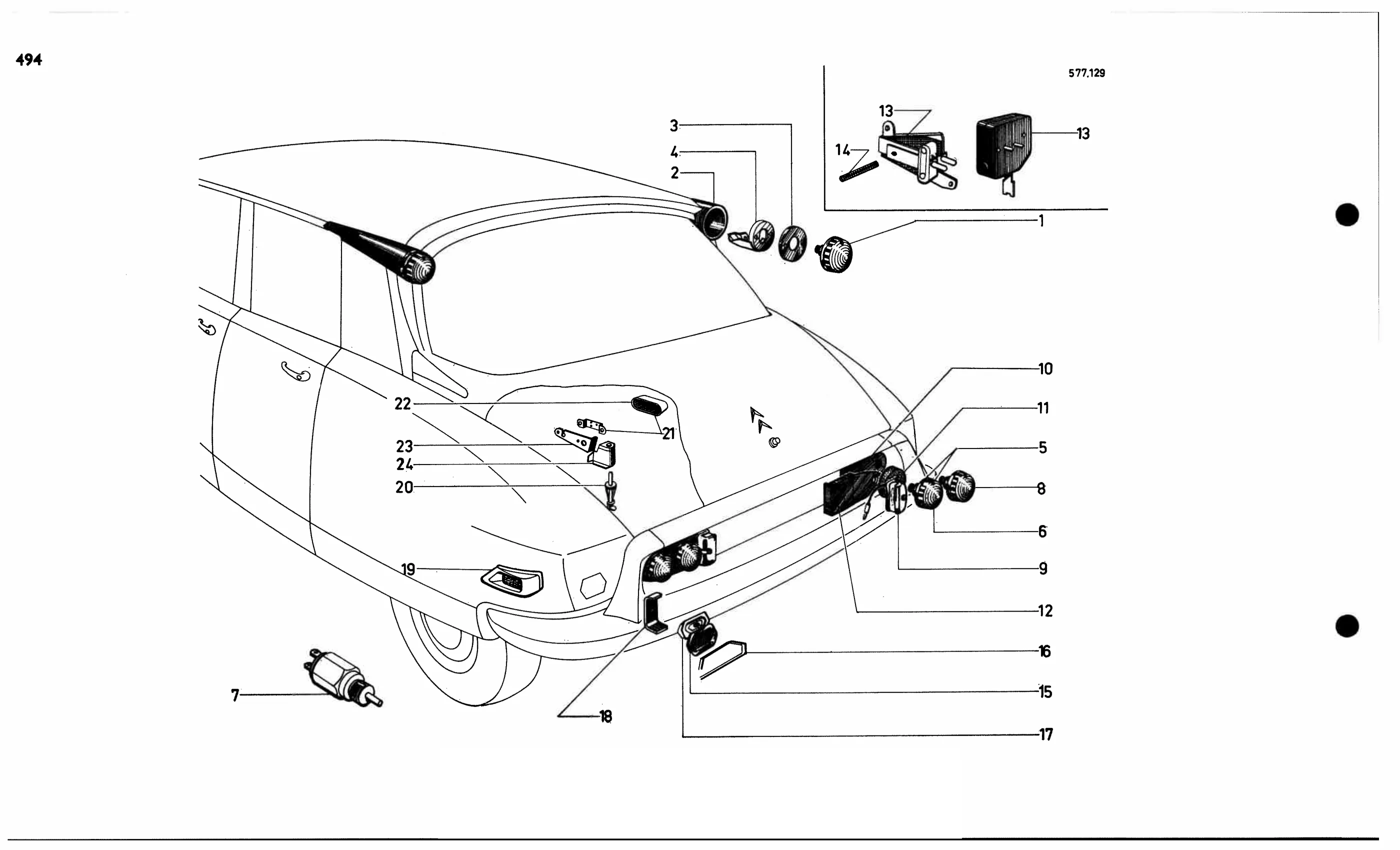 Rear lights USA, page 463 of 688 — 577 Parts Catalogue — Volume I