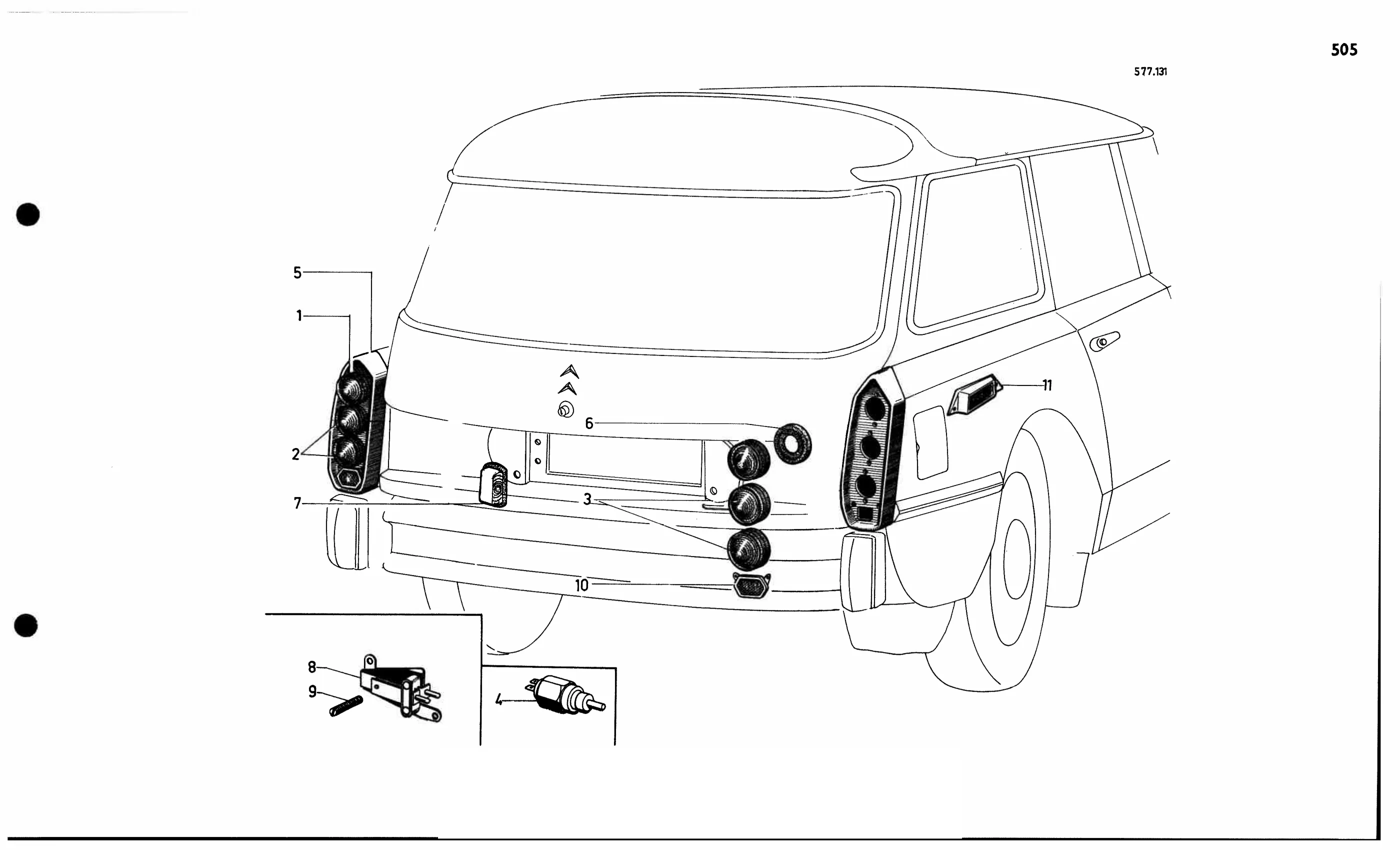 Rear lights BREAK, page 467 of 688 — 577 Parts Catalogue — Volume I