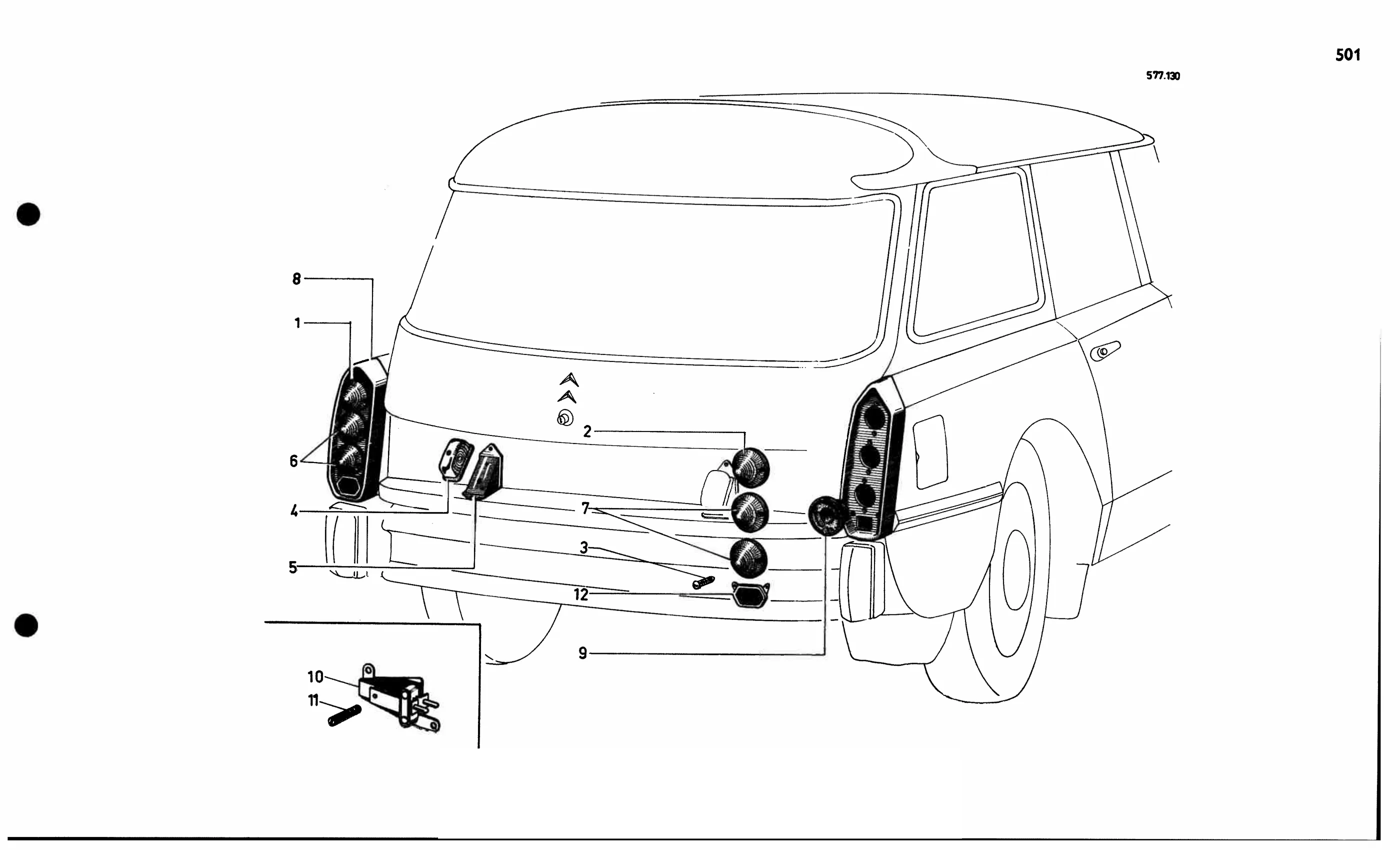 Rear lights BREAK, page 470 of 688 — 577 Parts Catalogue — Volume I