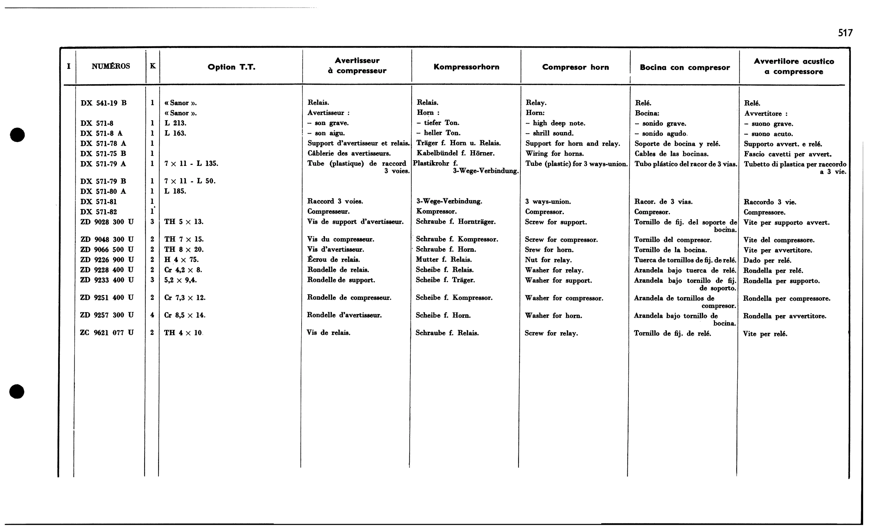 Air Horn, page 482 of 688 — 577 Parts Catalogue — Volume I