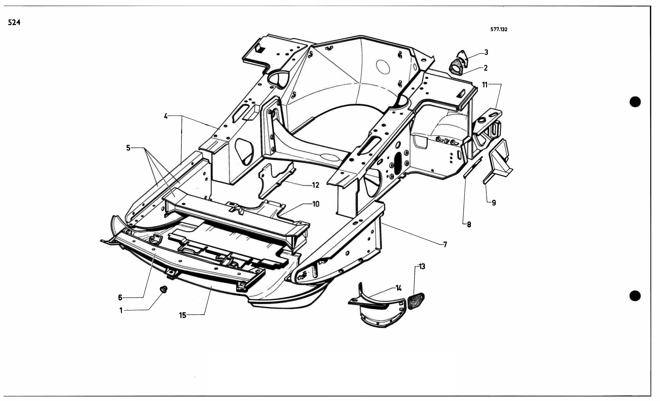 Front unit, page 486 of 688 — 577 Parts Catalogue — Volume I