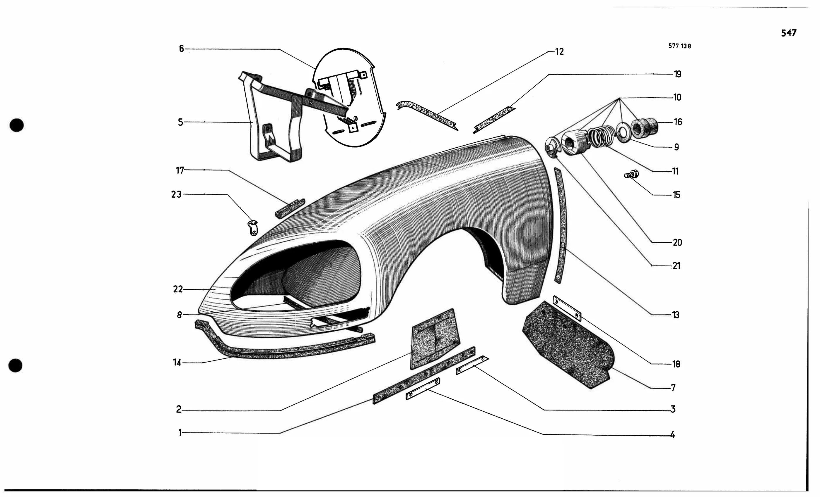 Front wings, page 504 of 688 — 577 Parts Catalogue — Volume I