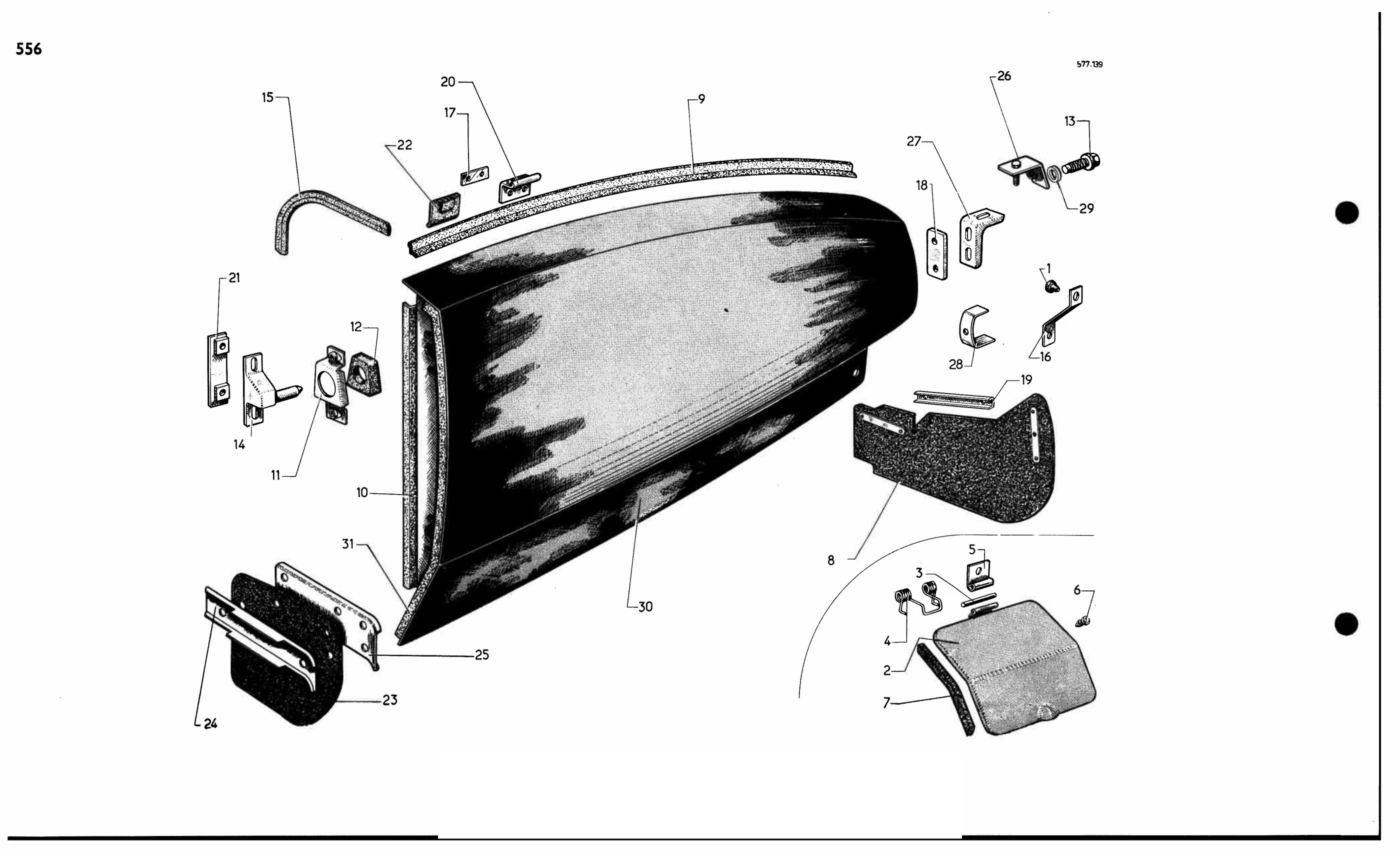 Rear wings (Bl), page 508 of 688 — 577 Parts Catalogue — Volume I