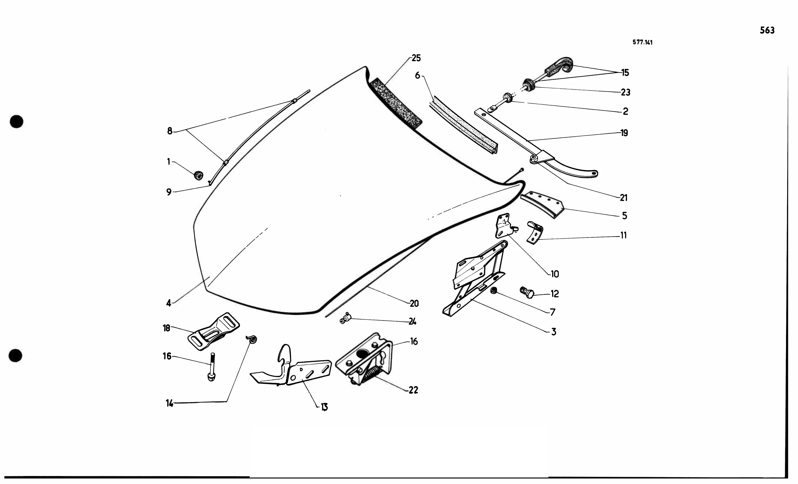 Bonnet, page 515 of 688 — 577 Parts Catalogue — Volume I