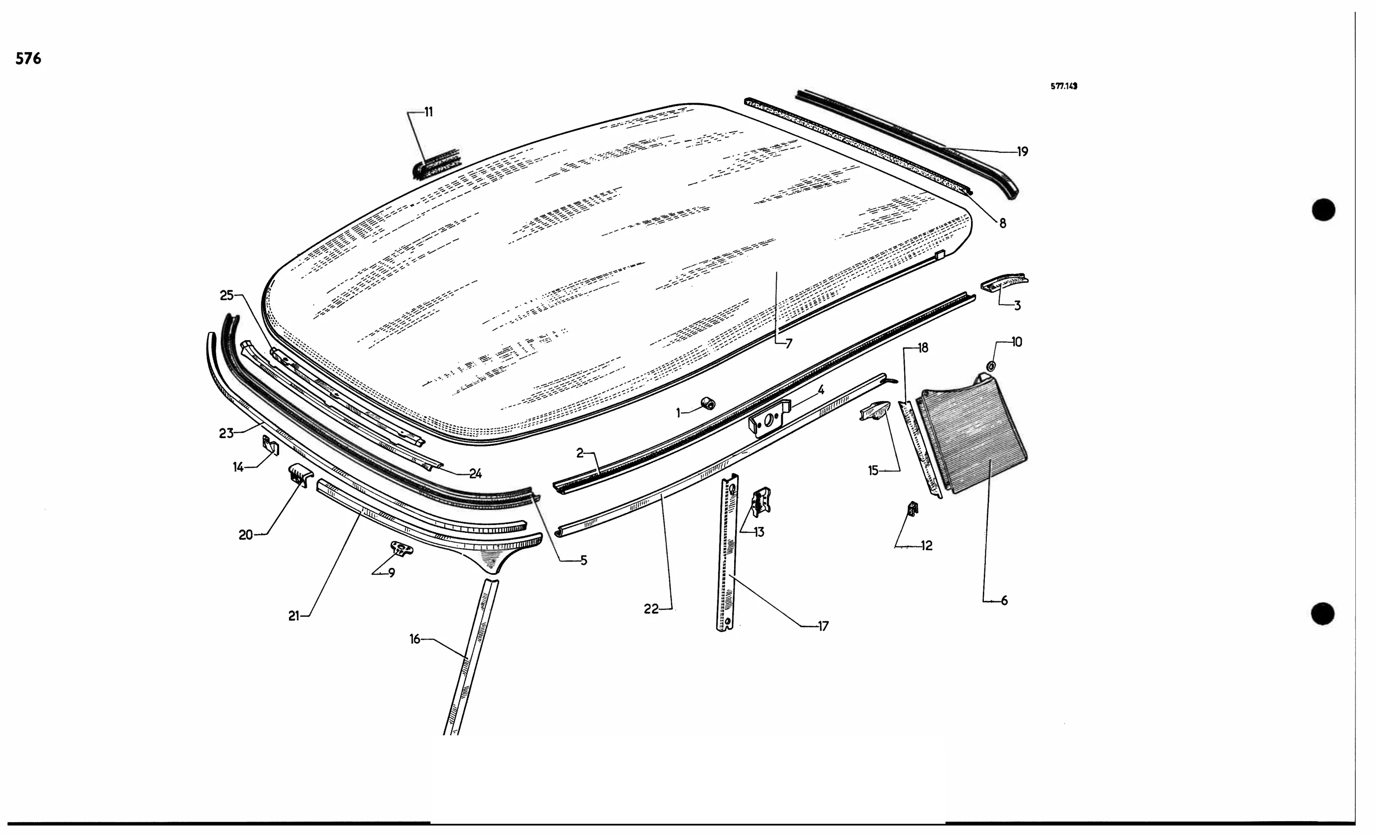 Roof DV, DT, page 523 of 688 — 577 Parts Catalogue — Volume I
