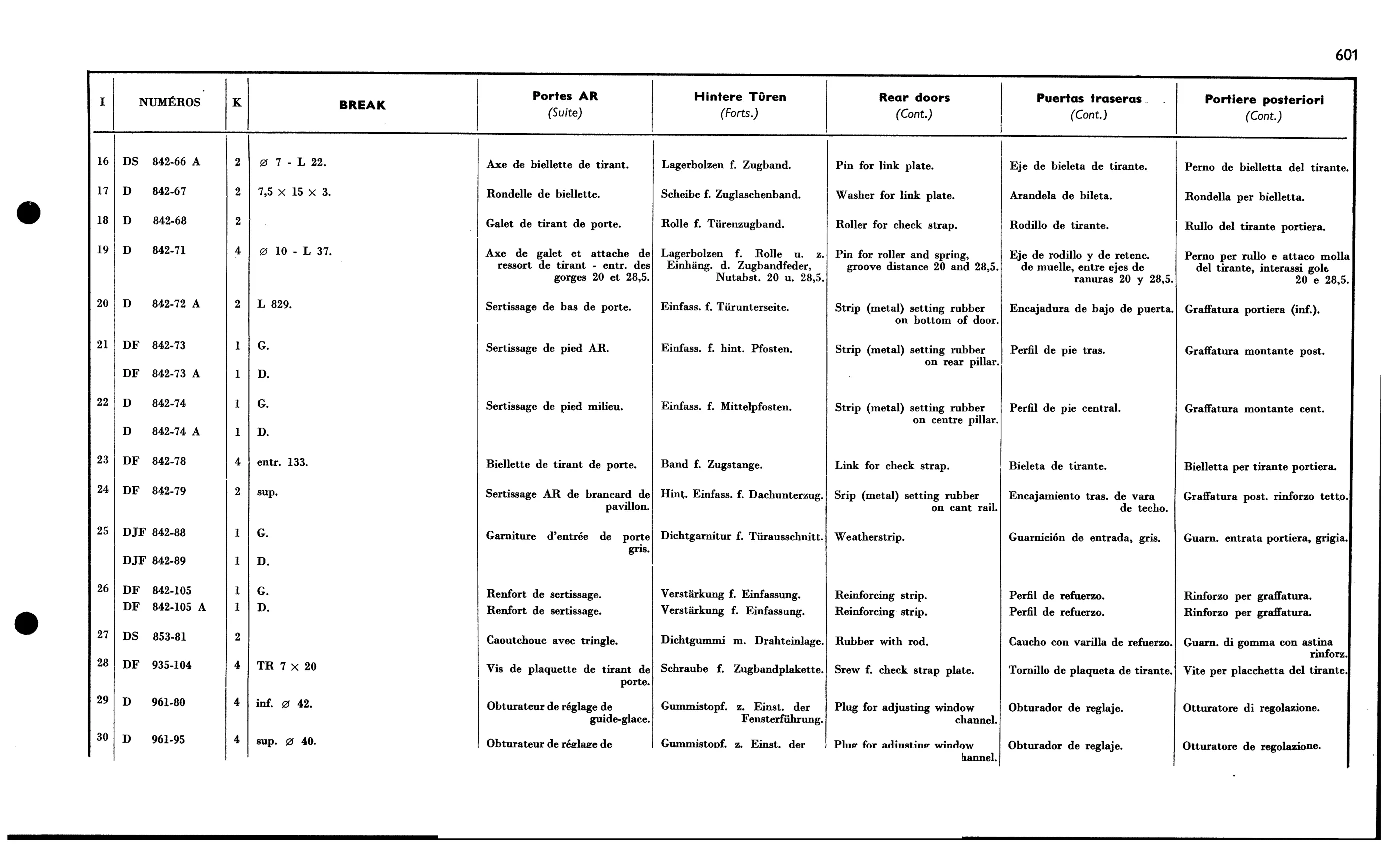 Rear doors - Bk, page 542 of 688 — 577 Parts Catalogue — Volume I