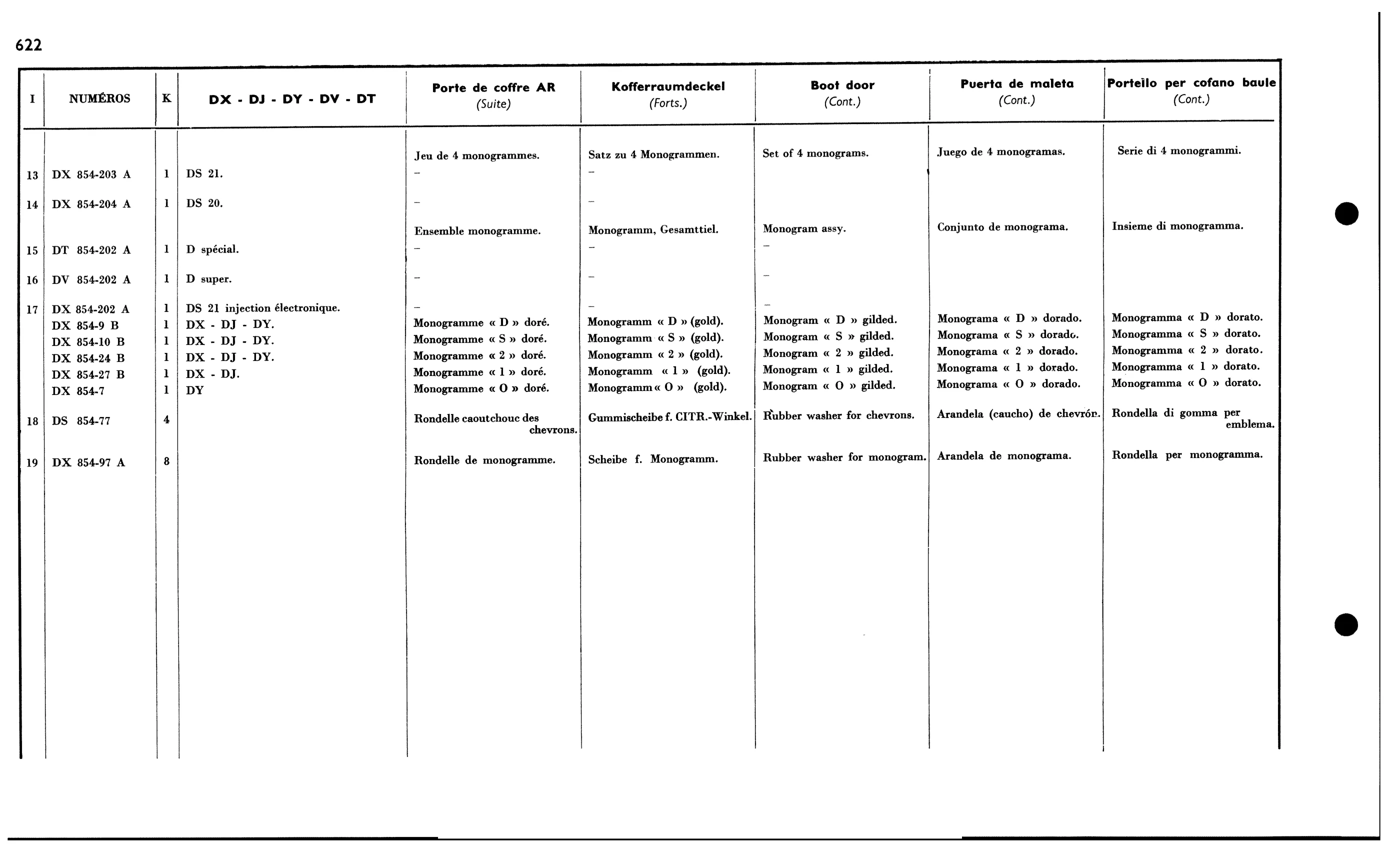 Boot door - Bl, page 557 of 688 — 577 Parts Catalogue — Volume I