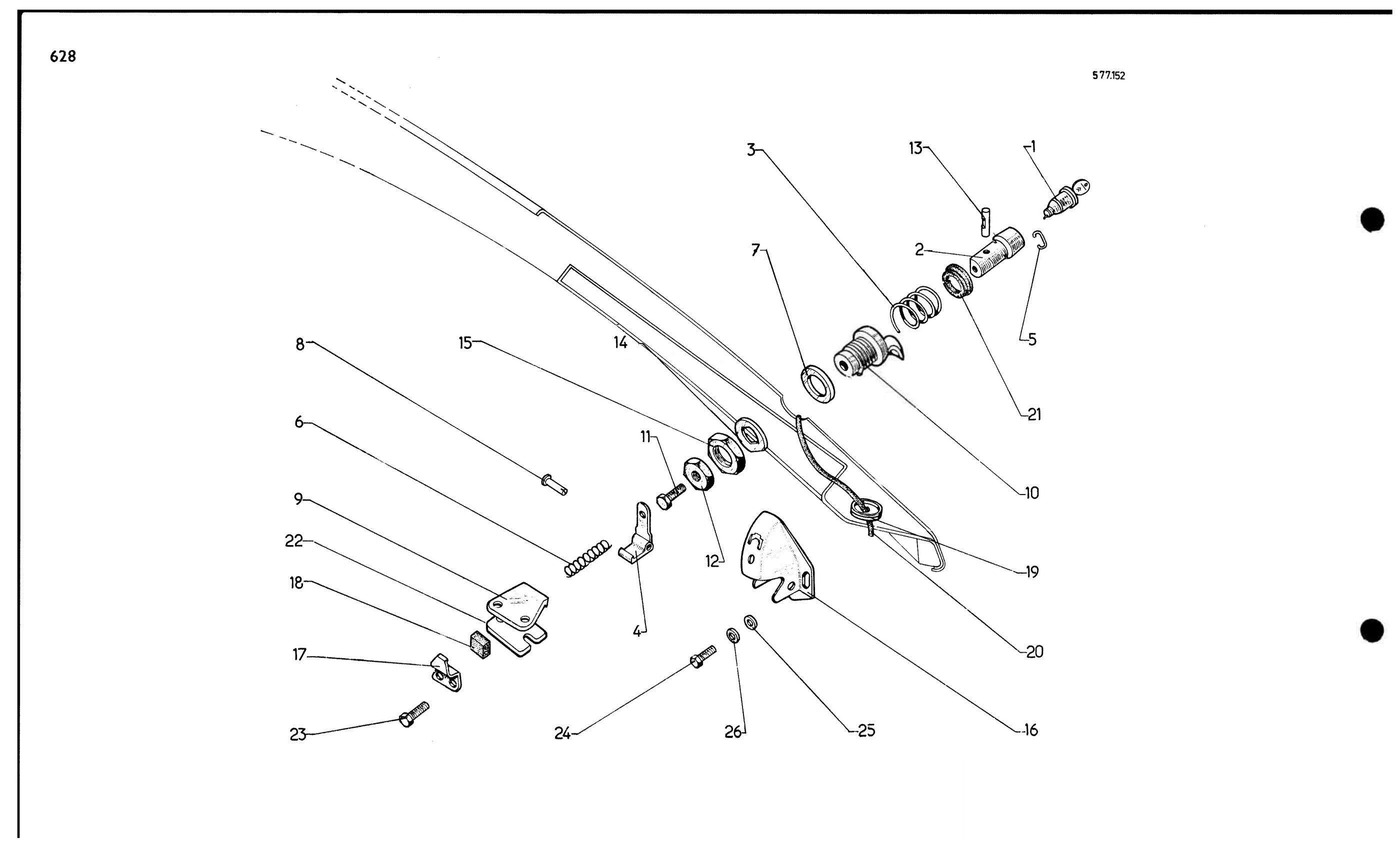 Lock for boot door, page 559 of 688 — 577 Parts Catalogue — Volume I