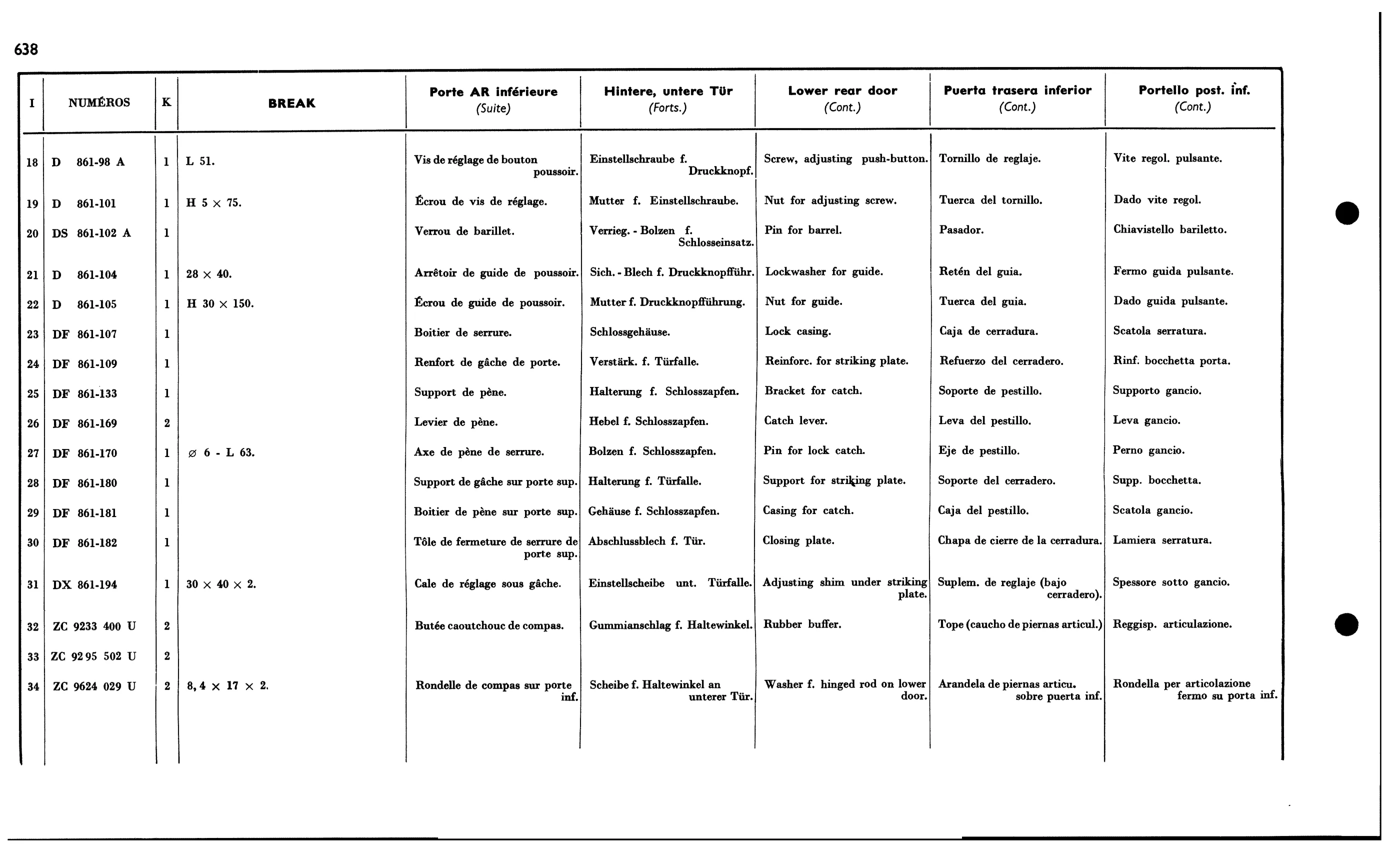 Lower r. door - Bk, page 568 of 688 — 577 Parts Catalogue — Volume I