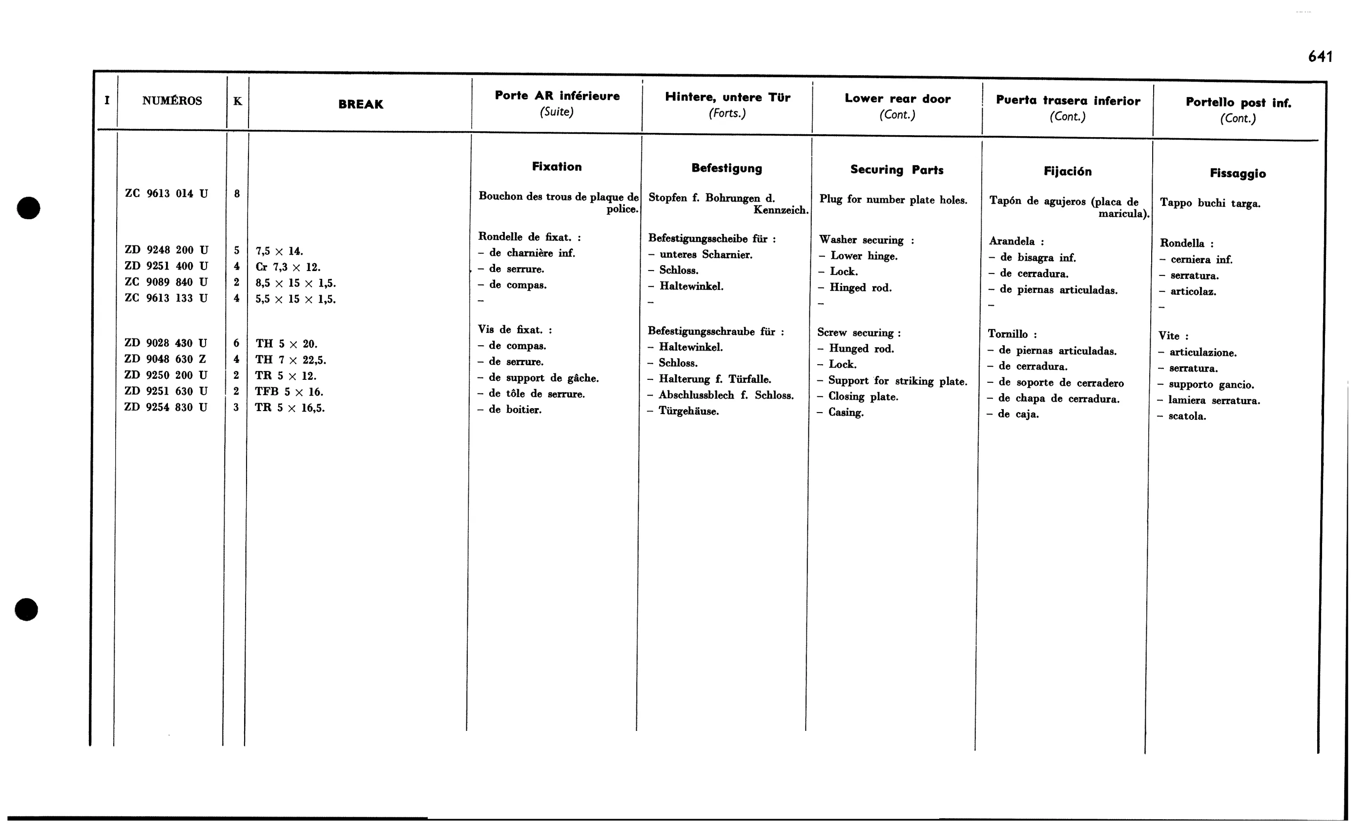 Lower r. door - Bk, page 569 of 688 — 577 Parts Catalogue — Volume I