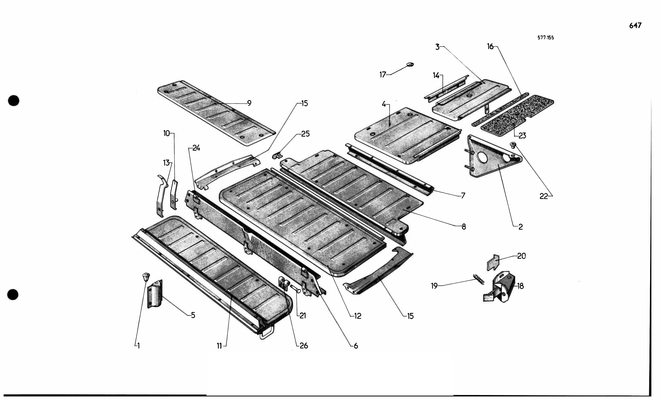 Rear floor - Bk B, page 570 of 688 — 577 Parts Catalogue — Volume I