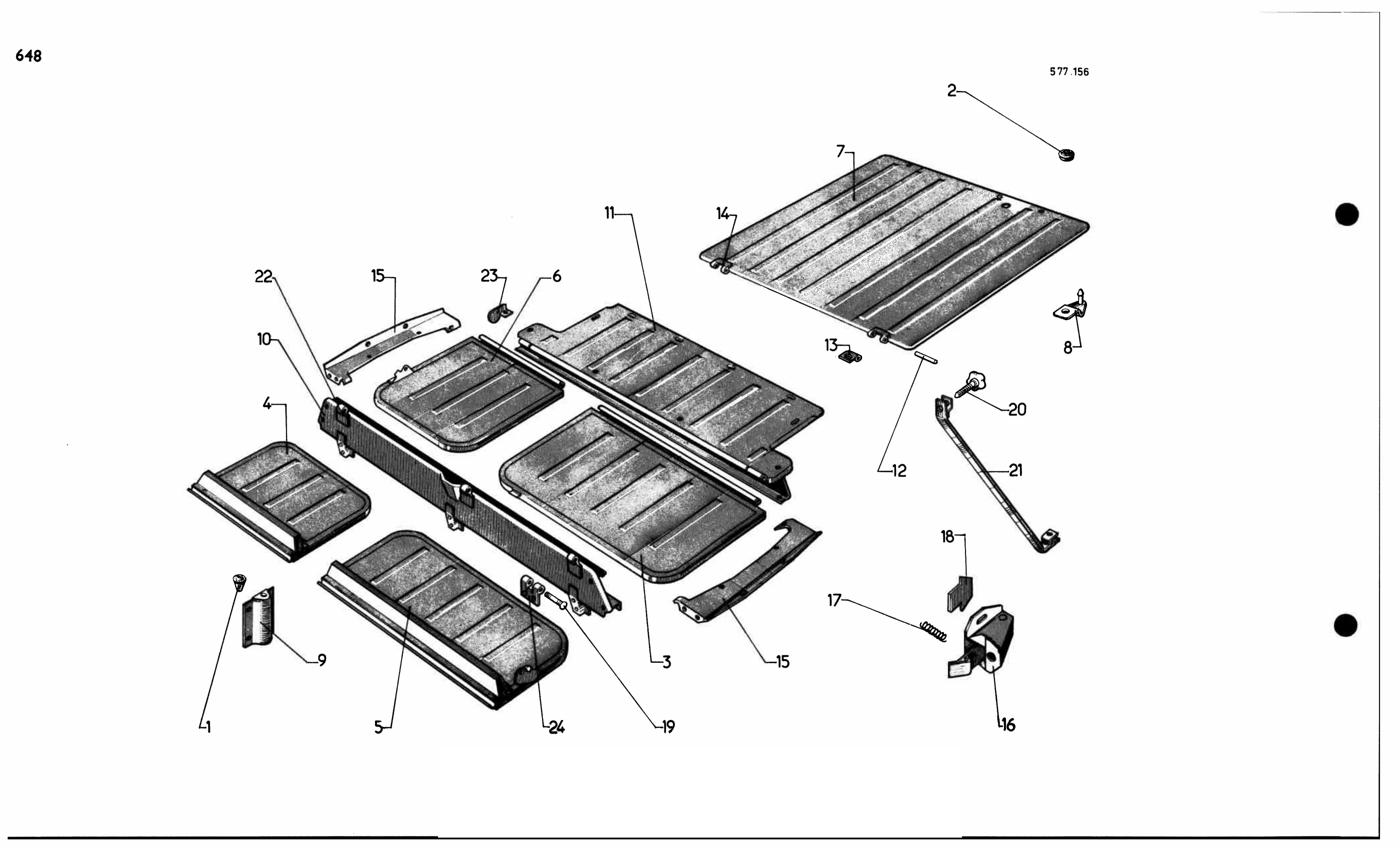 Rear floor - Bk A, page 574 of 688 — 577 Parts Catalogue — Volume I