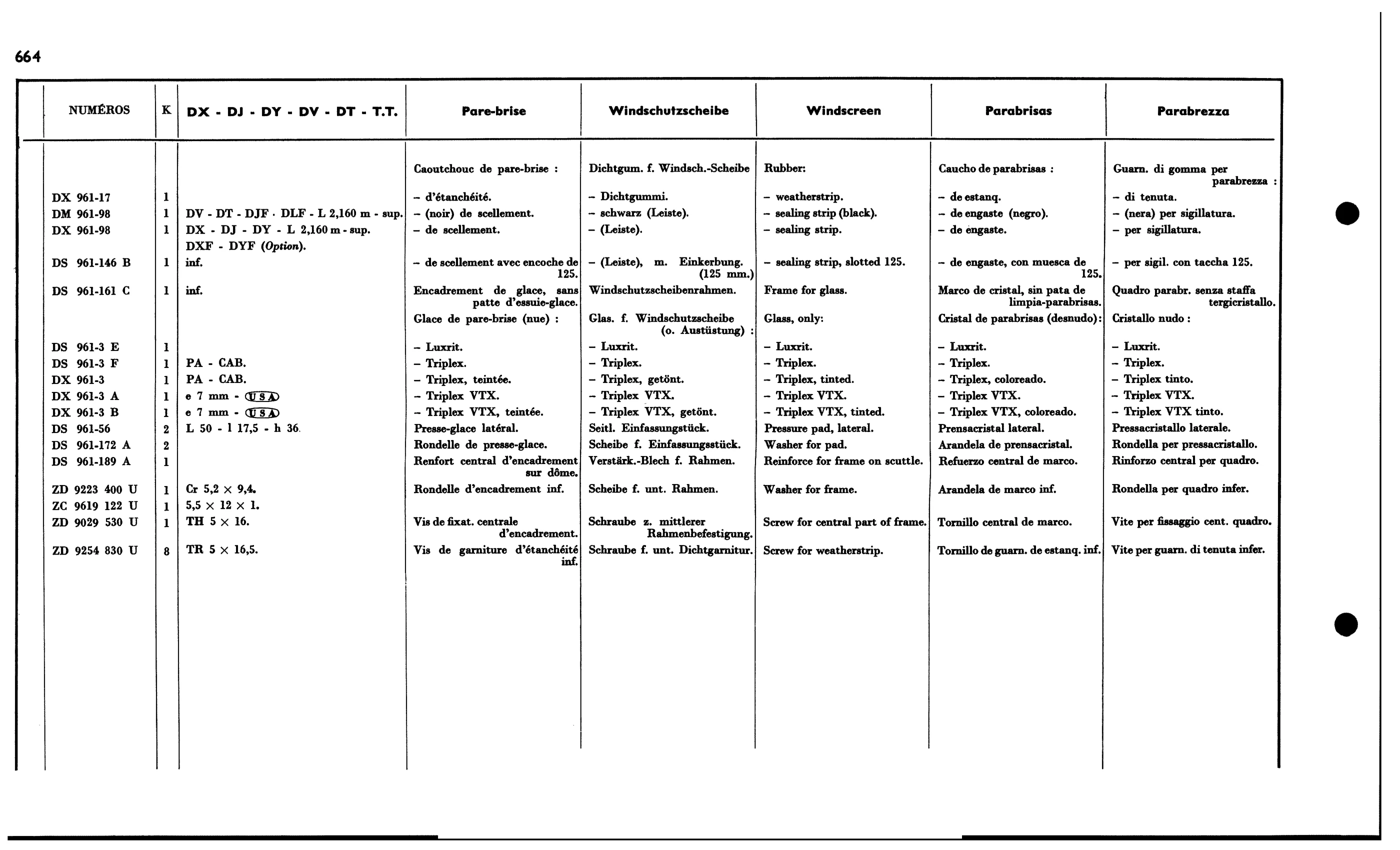 Windscreen, page 585 of 688 — 577 Parts Catalogue — Volume I