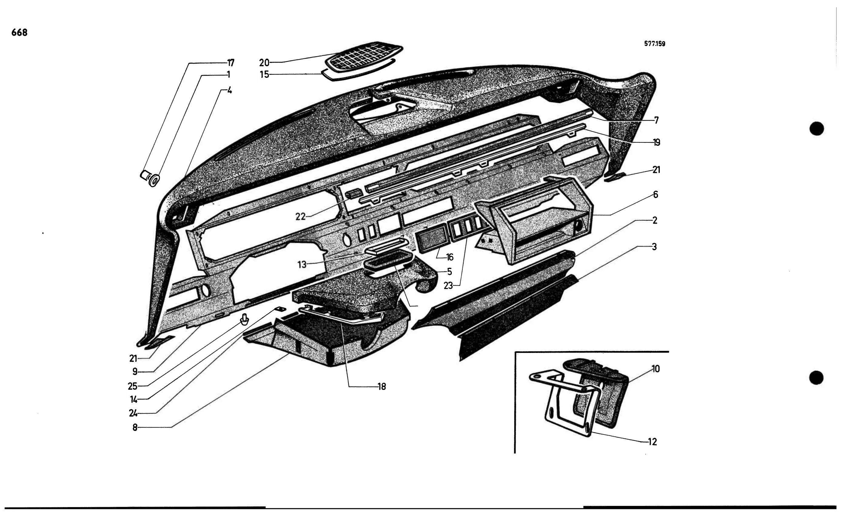 Dashboard LHD, page 587 of 688 — 577 Parts Catalogue — Volume I