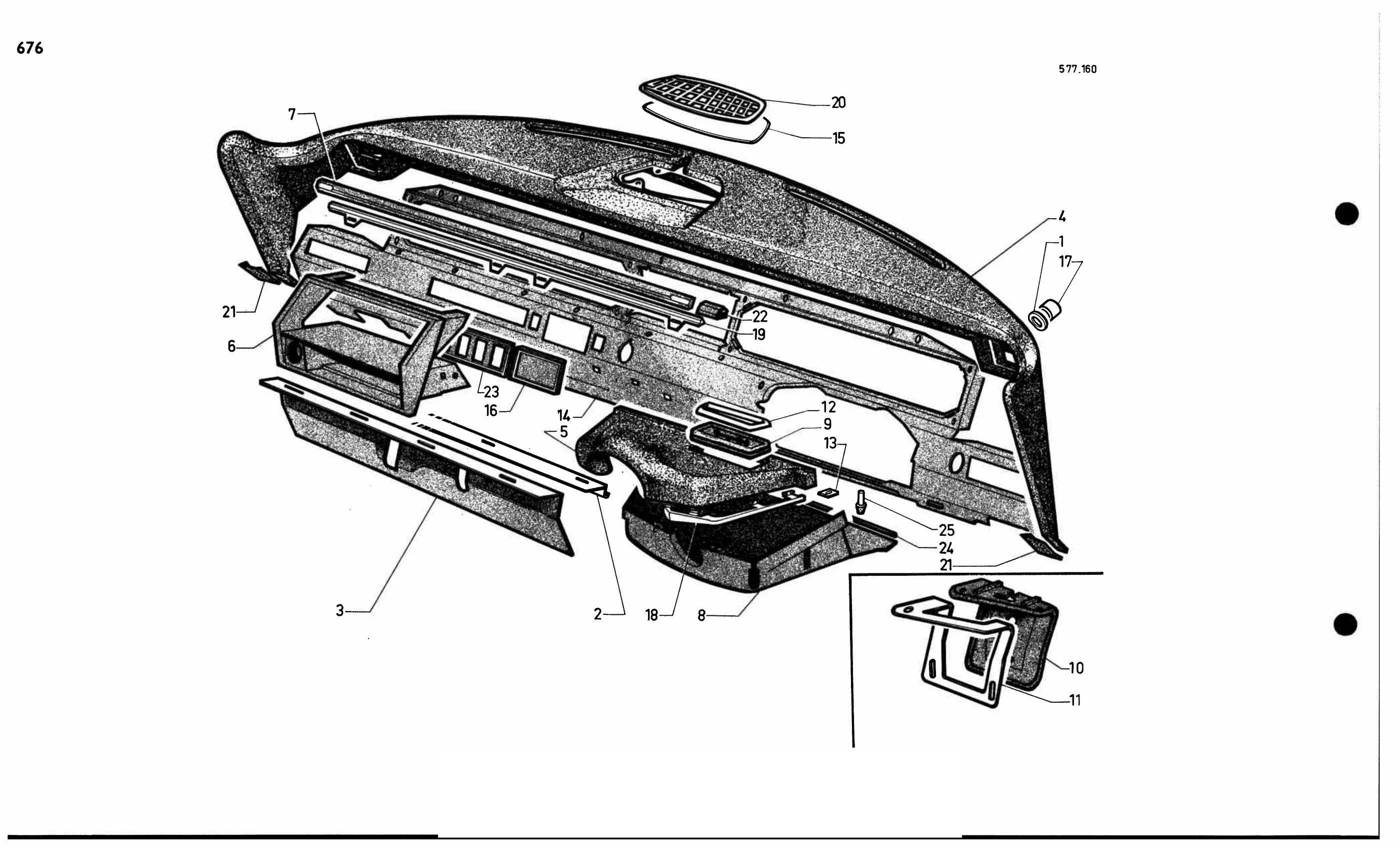 Dashboard RHD, page 591 of 688 — 577 Parts Catalogue — Volume I
