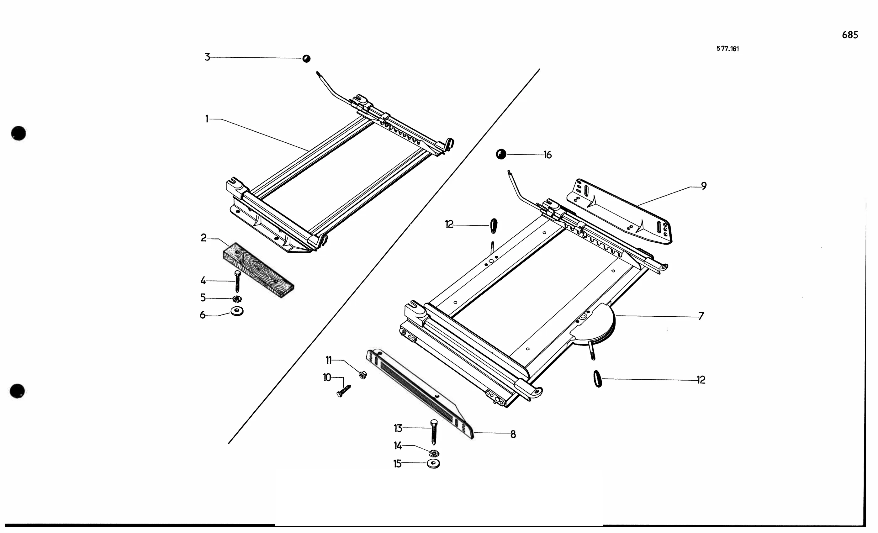 Fr. seat supports, page 601 of 688 — 577 Parts Catalogue — Volume I